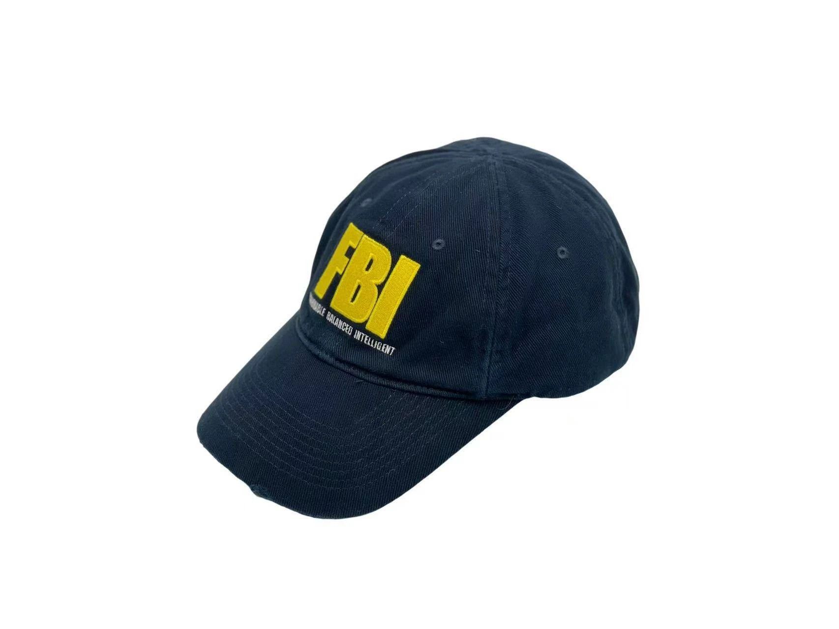 Balenciaga Balenciaga FBI Distressed Curved Brim Baseball Cap Size ONE SIZE - 2 Thumbnail
