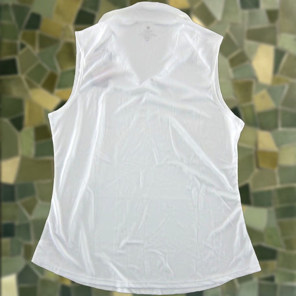 Vintage NWT Outdoor Sports UVA UPF 50+ Protect Sleeveless Collared Golf Shirt Top XXL White Women's Golf Shirt Size XXL / US 16-18 / IT 52-54 - 1 Thumbnail