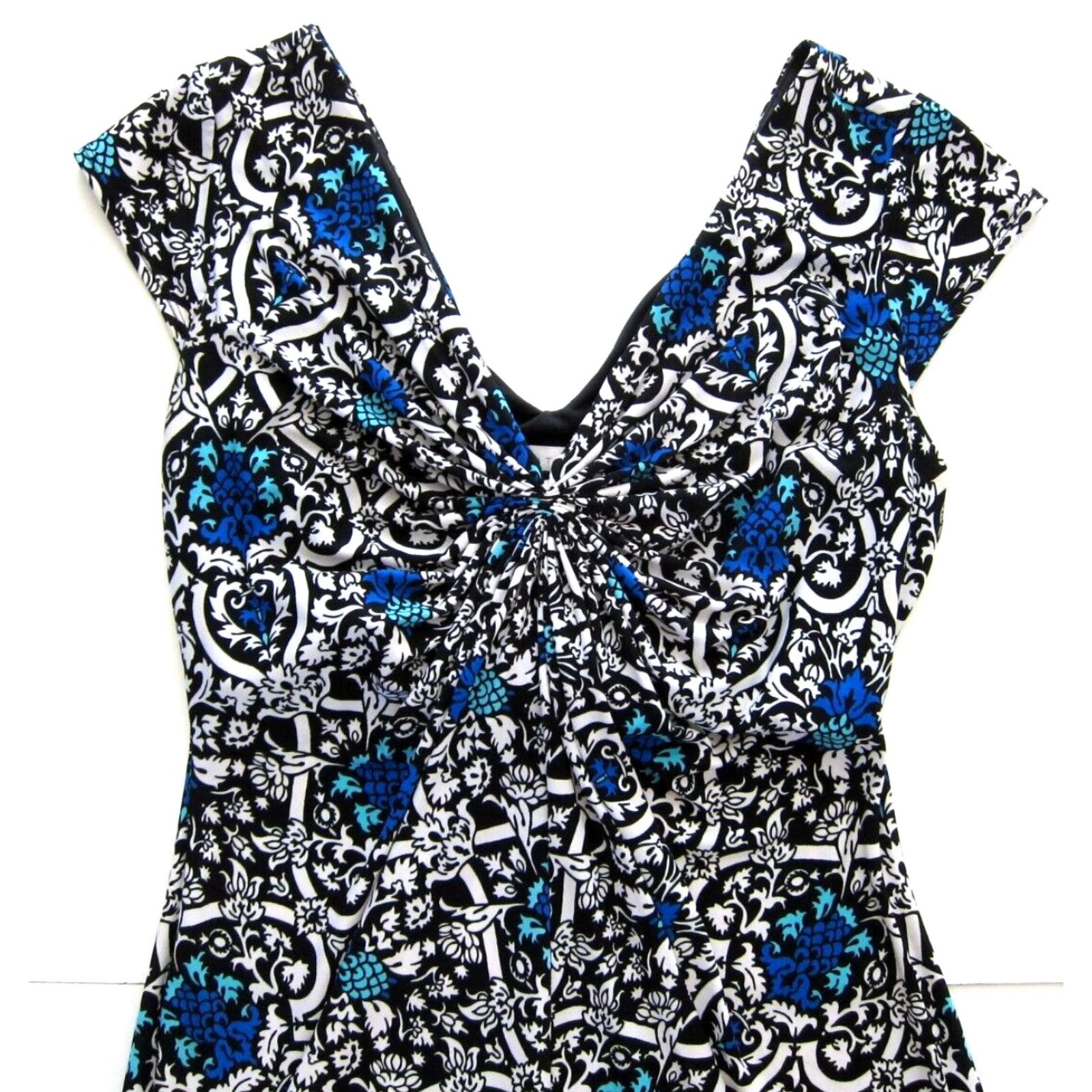 Vintage London Times Dress Cap Sleeve Sheath Floral Paisley Ruched Black 6 Womens Vintage? Size M / US 6-8 / IT 42-44 - 3 Thumbnail