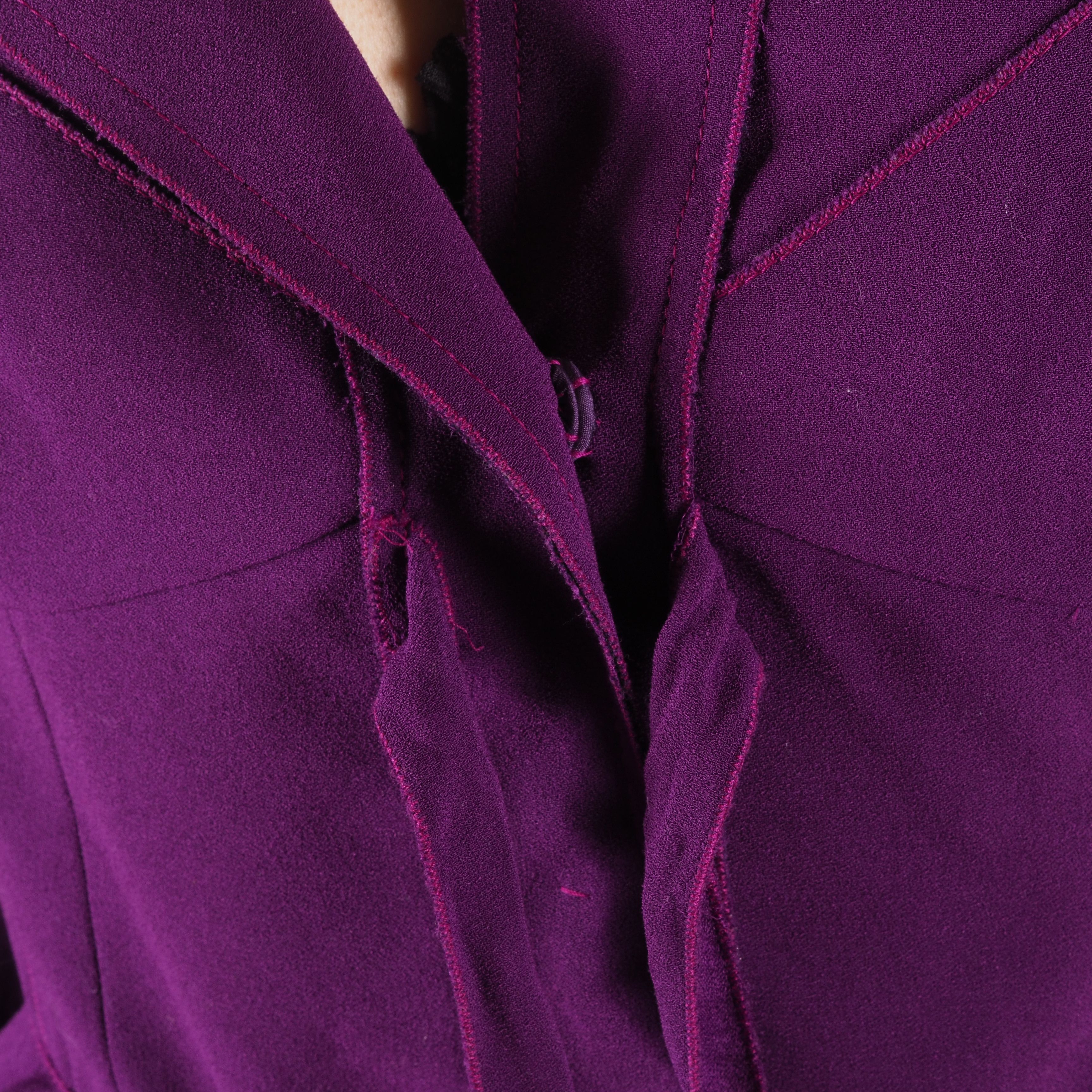 Prada Prada Vintage Purple Silk Peplum Tie Jacket Size M / US 6-8 / IT 42-44 - 4 Thumbnail