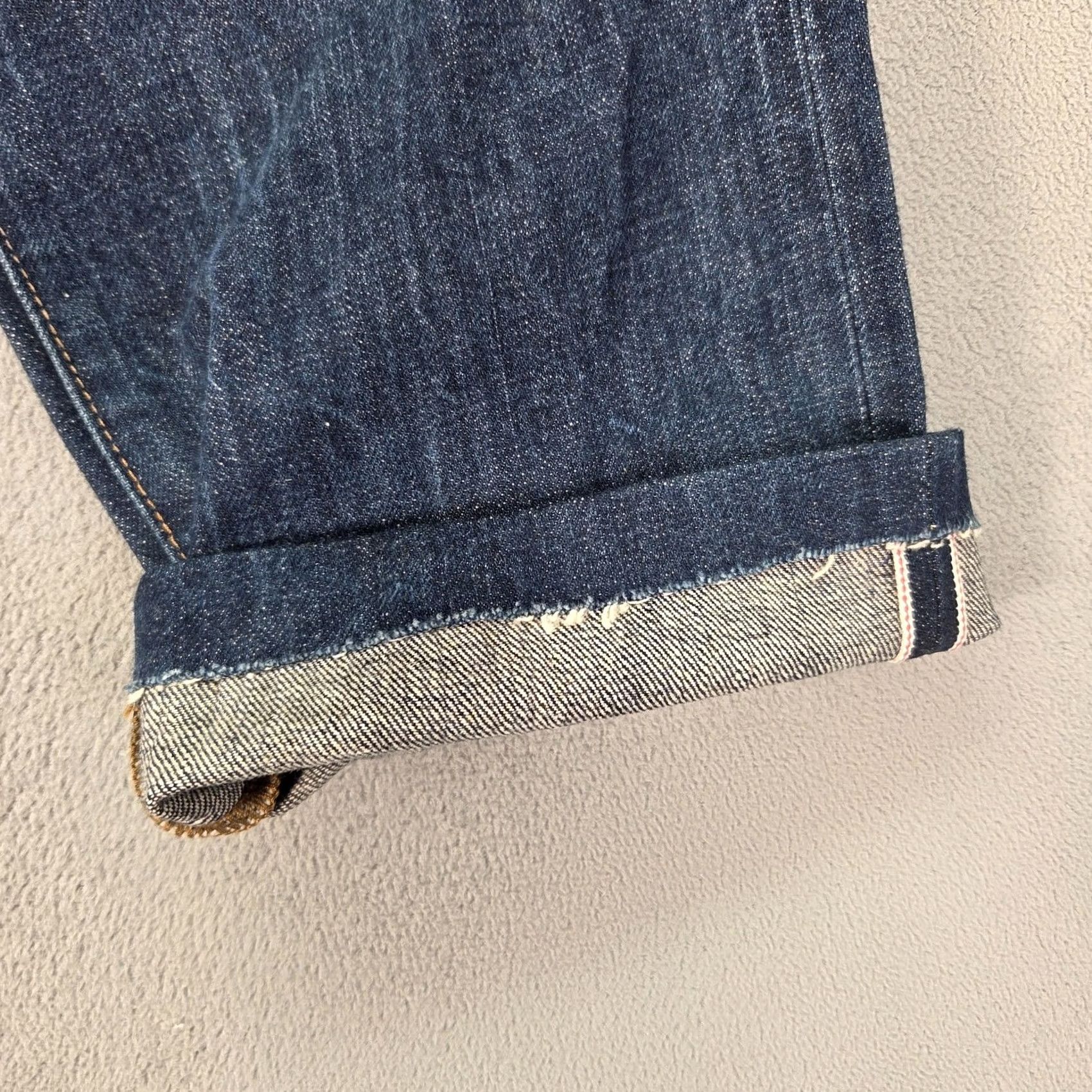 Gap Gap 1969 Jeans Mens Regular 32x26 Blue Cotton 5-Pocket Whiskers Selvedge Straight Vintage No Size US 32 / EU 48 - 2 Thumbnail