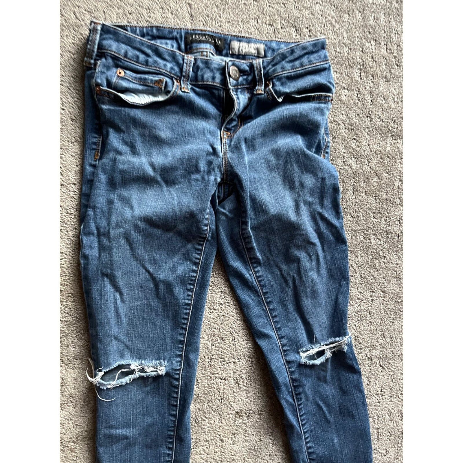Vintage Aéropostale Jeans Womens Jegging Distressed Stretch Denim Pants Medium Wash 2 Size 26" / US 2 / IT 38 - 2 Thumbnail