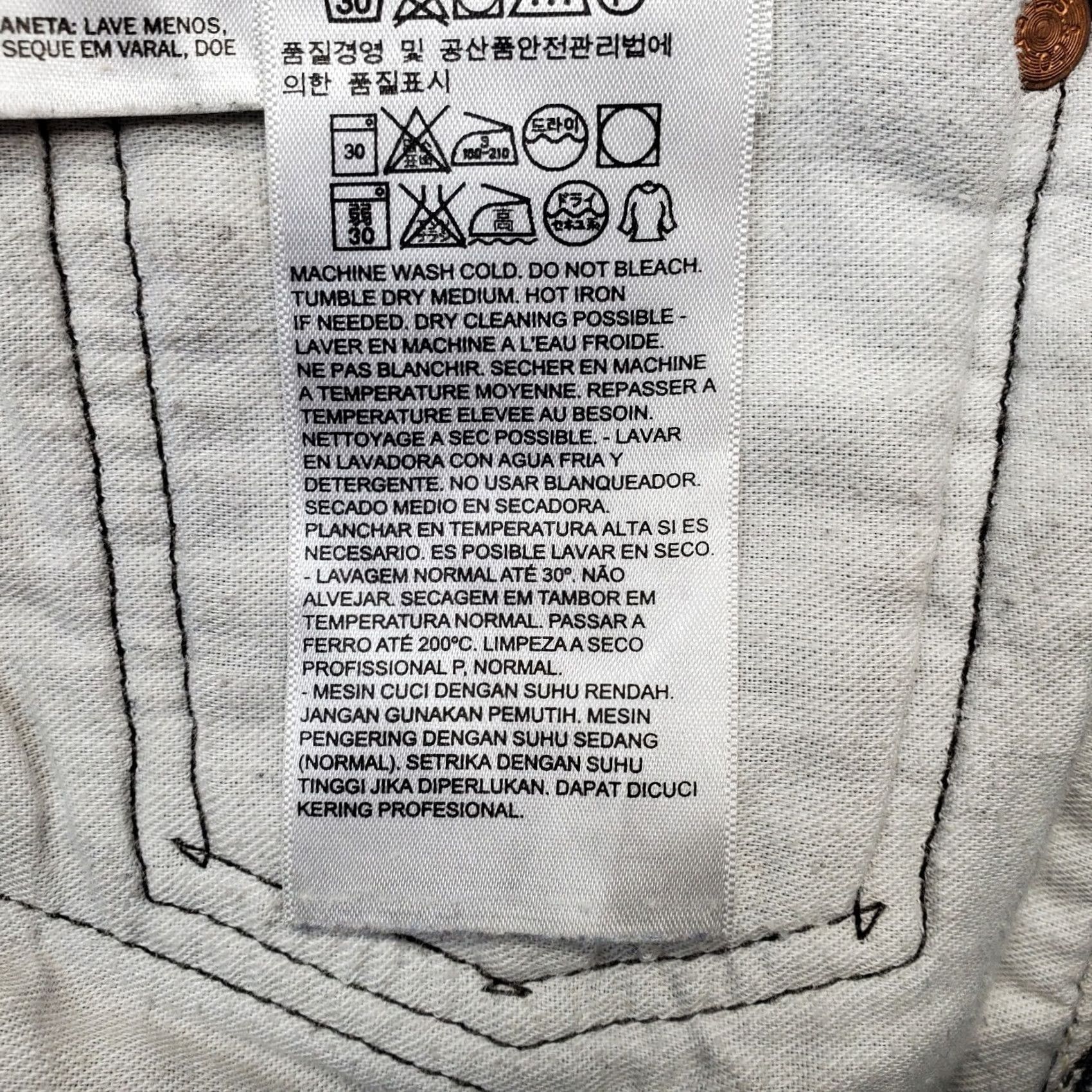 Levi's Levi's 501 Jeans Men 36/36 Black Denim Rad Tab Button Fly Straight Jeans Regular Inseam 34.5 100% Cotton Vintage No Mens Size US 36 / EU 52 - 7 Thumbnail