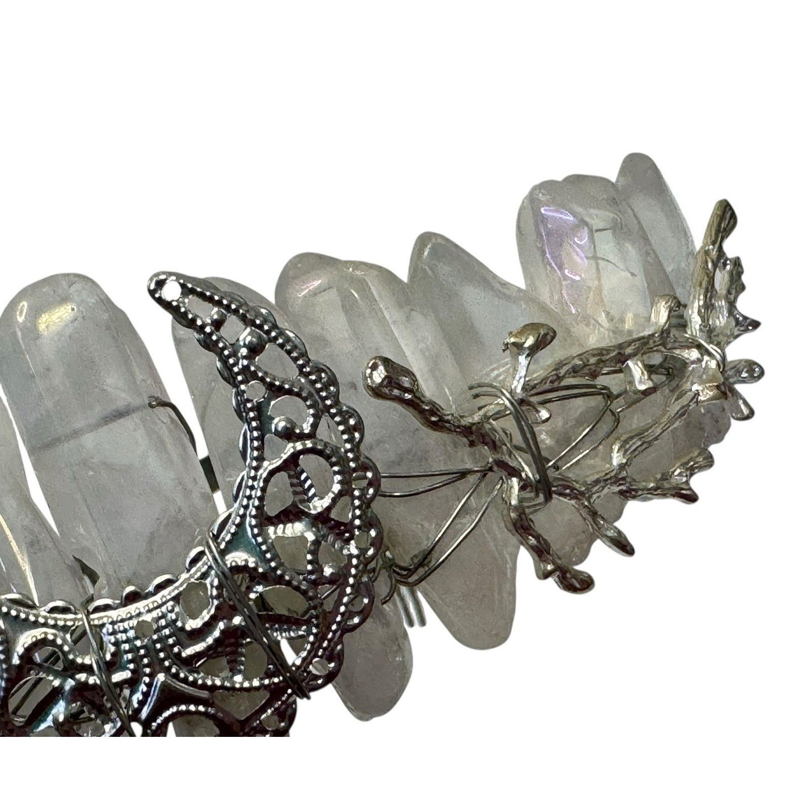 Other Aura Natural Raw Quartz Angel Crystal Goddess Tiara Crown Size ONE SIZE - 8 Thumbnail