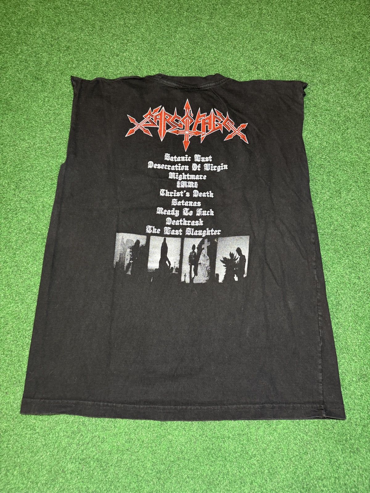 Band Tees × Vintage Sarcofago Brazil Sepultura Death Metal Cutoff Band T Shirt Size US L / EU 52-54 / 3 - 5 Thumbnail