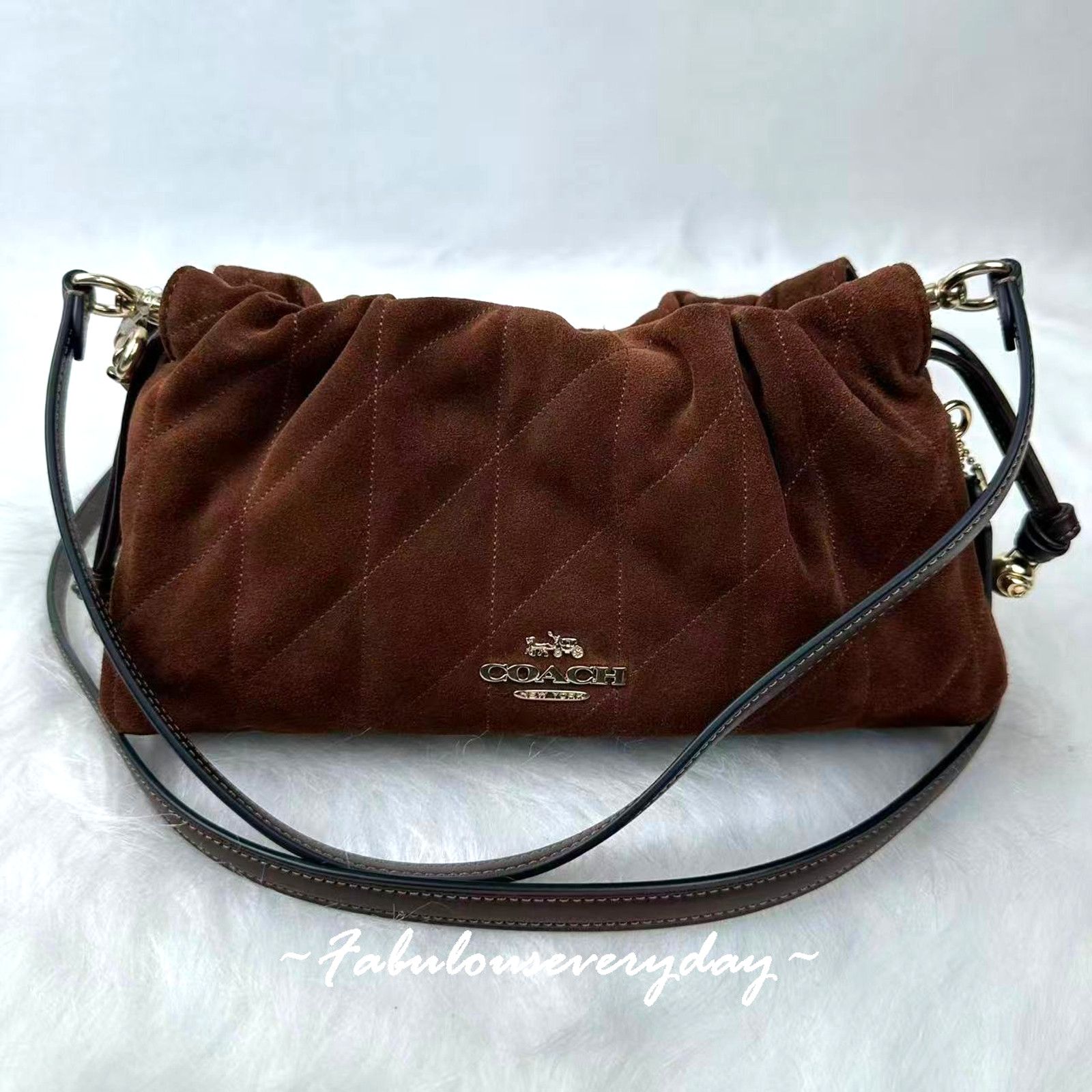 Coach Coach Faye Shoulder Xbody Quilting Suede/Vintage Brown/Maple Size ONE SIZE - 1 Thumbnail