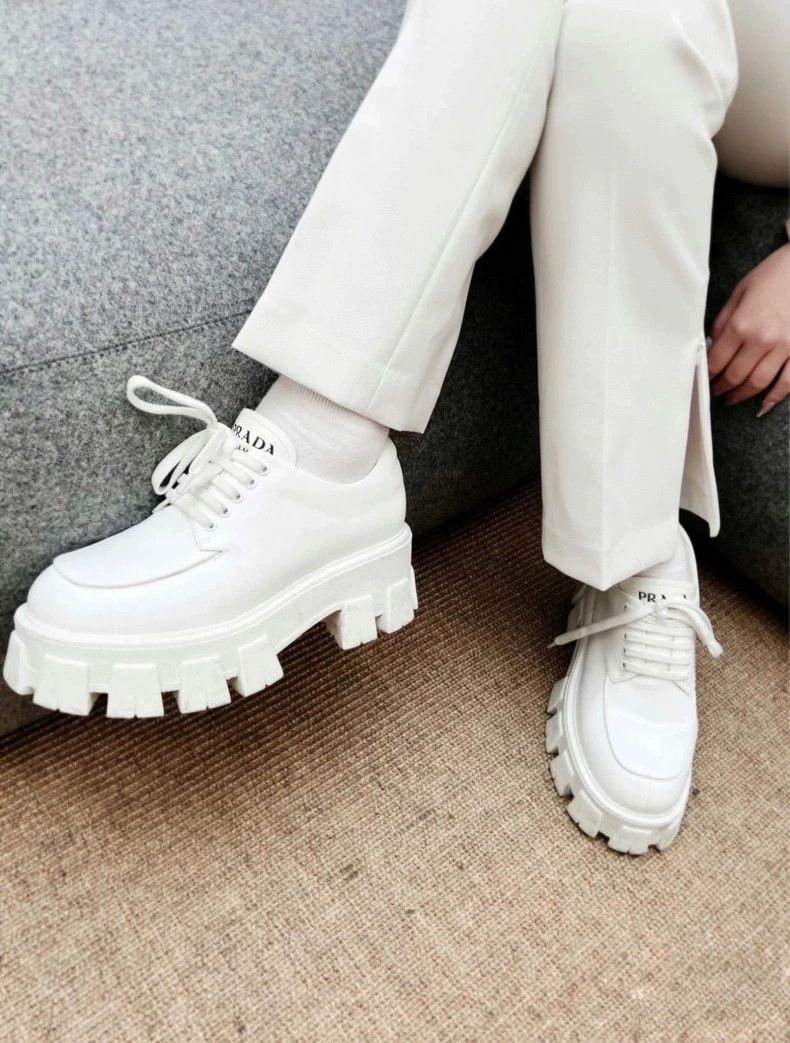 Prada prada 23 FW white platform shoes leather shoes 2504-Nextarr Size US 7.5 / EU 40-41 - 8 Thumbnail