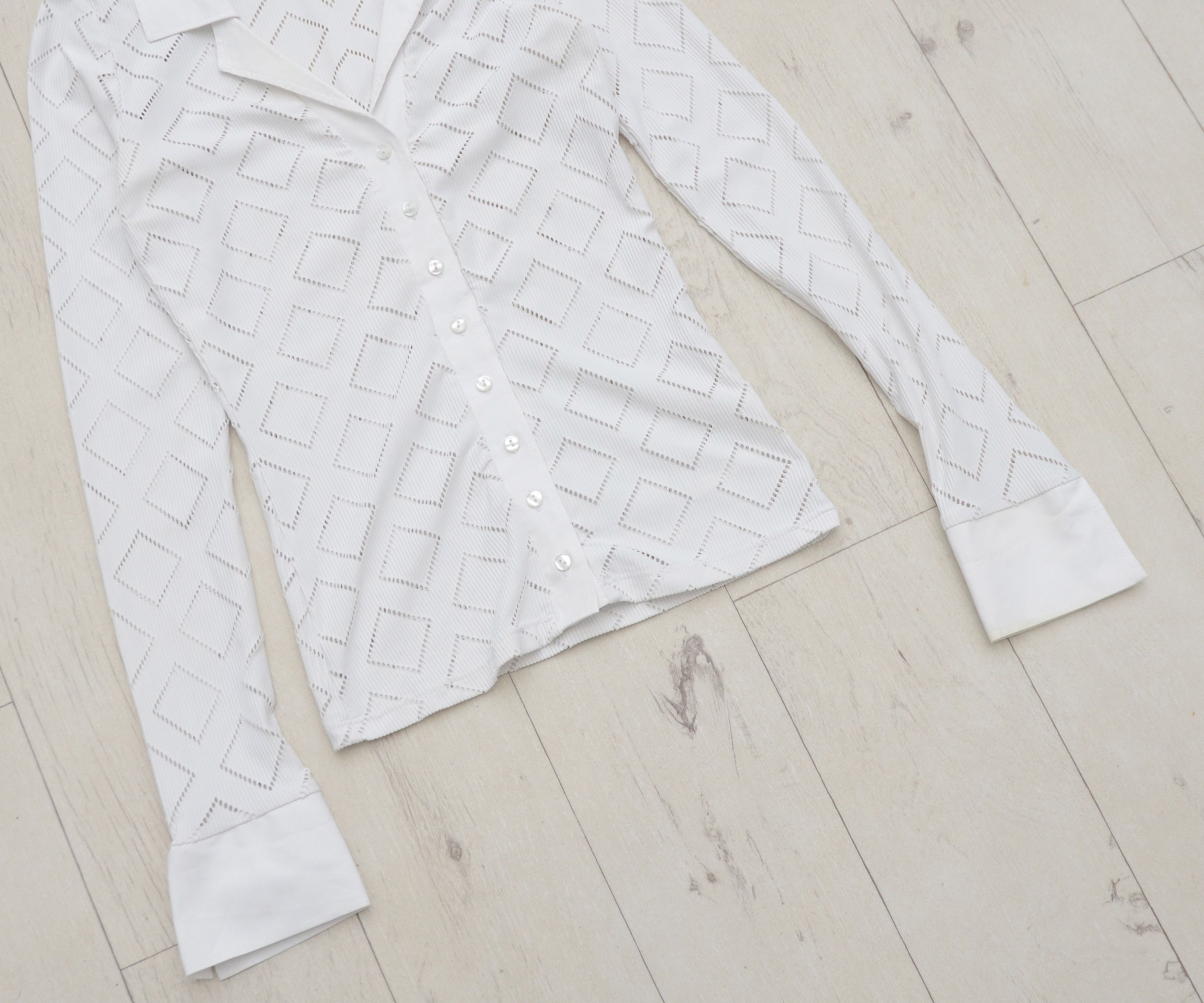 Vintage Vintage NaraCamicie Nara Camicie White sheer Blouse Size S / US 4 / IT 40 - 3 Thumbnail