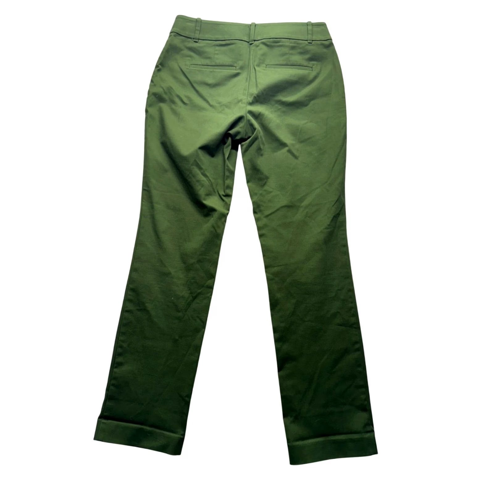 Ann Taylor Ann Taylor Factory Green Stretch Straight-Leg Pants Womens 4 Dress Pants Large Casual Workwear Regular Size 4 Size 27" / US 4 / IT 40 - 2 Thumbnail