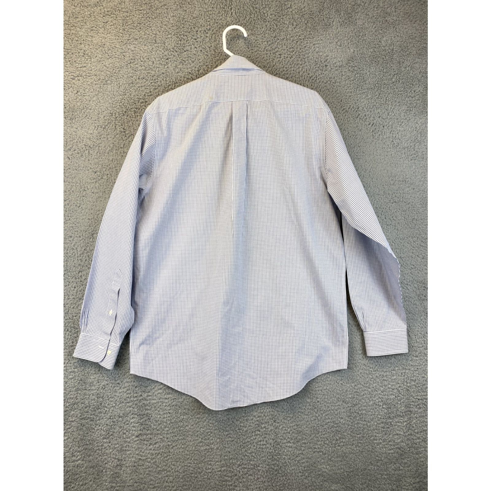 Brooks Brothers VINTAGE Brooks Brothers Dress Shirt Men 15.5 Blue Cotton Stripes Long Sleeve Regular Size Size 40R - 7 Thumbnail