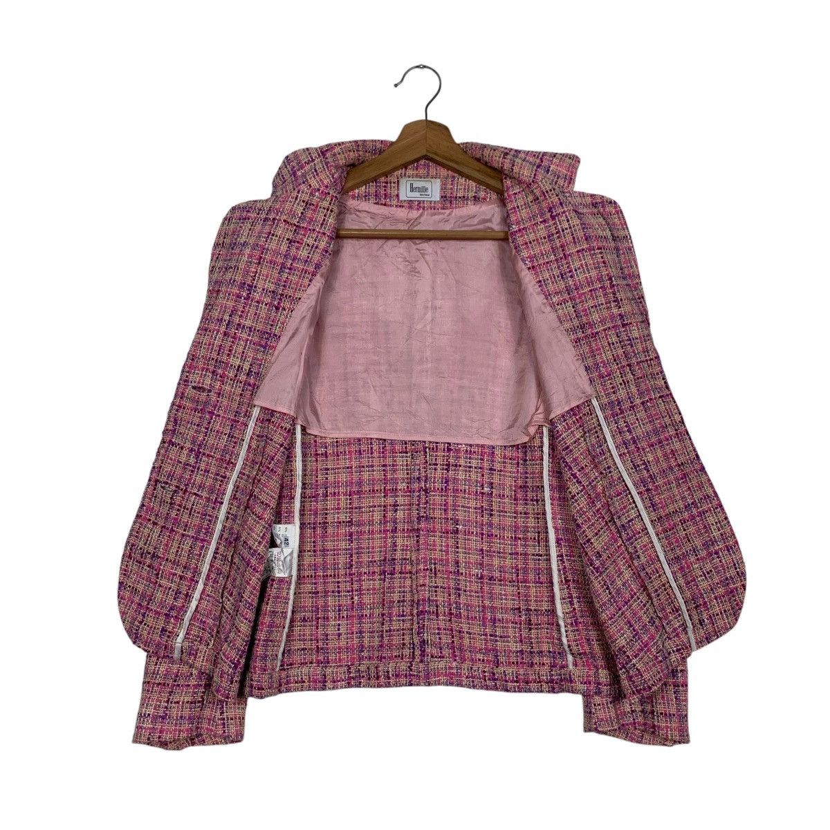 Vintage HERMILLE BOUTIQUE Pink Tweed Jacket #2747-C124 Size S / US 4 / IT 40 - 11 Thumbnail