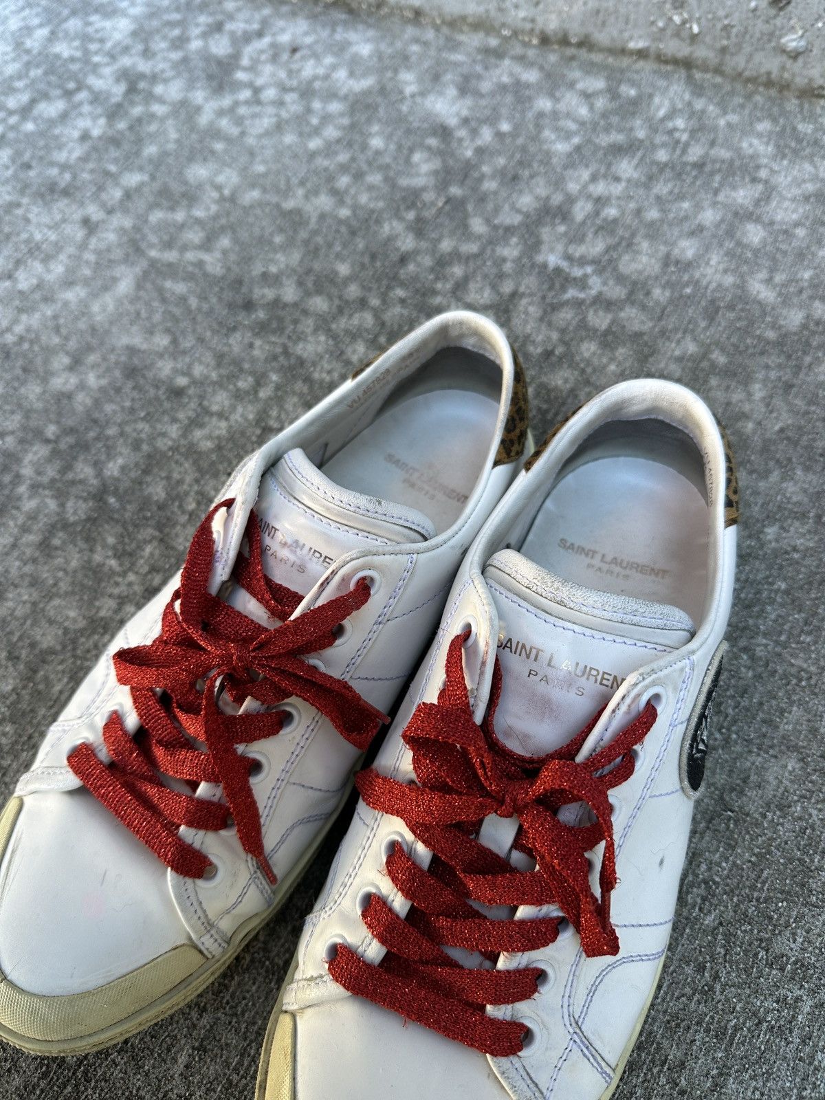 Saint Laurent Paris Glitter Diamond Patch Low Top Sneakers Size US 7 / EU 40 - 5 Thumbnail