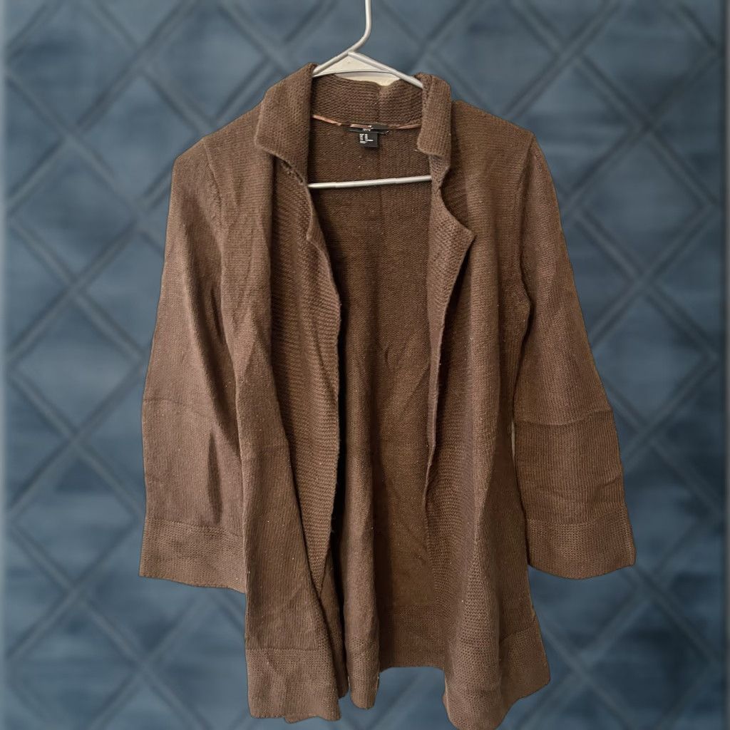 H&M H&M Cardigan Womens Brown Open Front Knit XS Solid Casual Sweater Regular Long Sleeve Fall Spring Winter Vintage No Size XS / US 0-2 / IT 36-38 - 1 Thumbnail