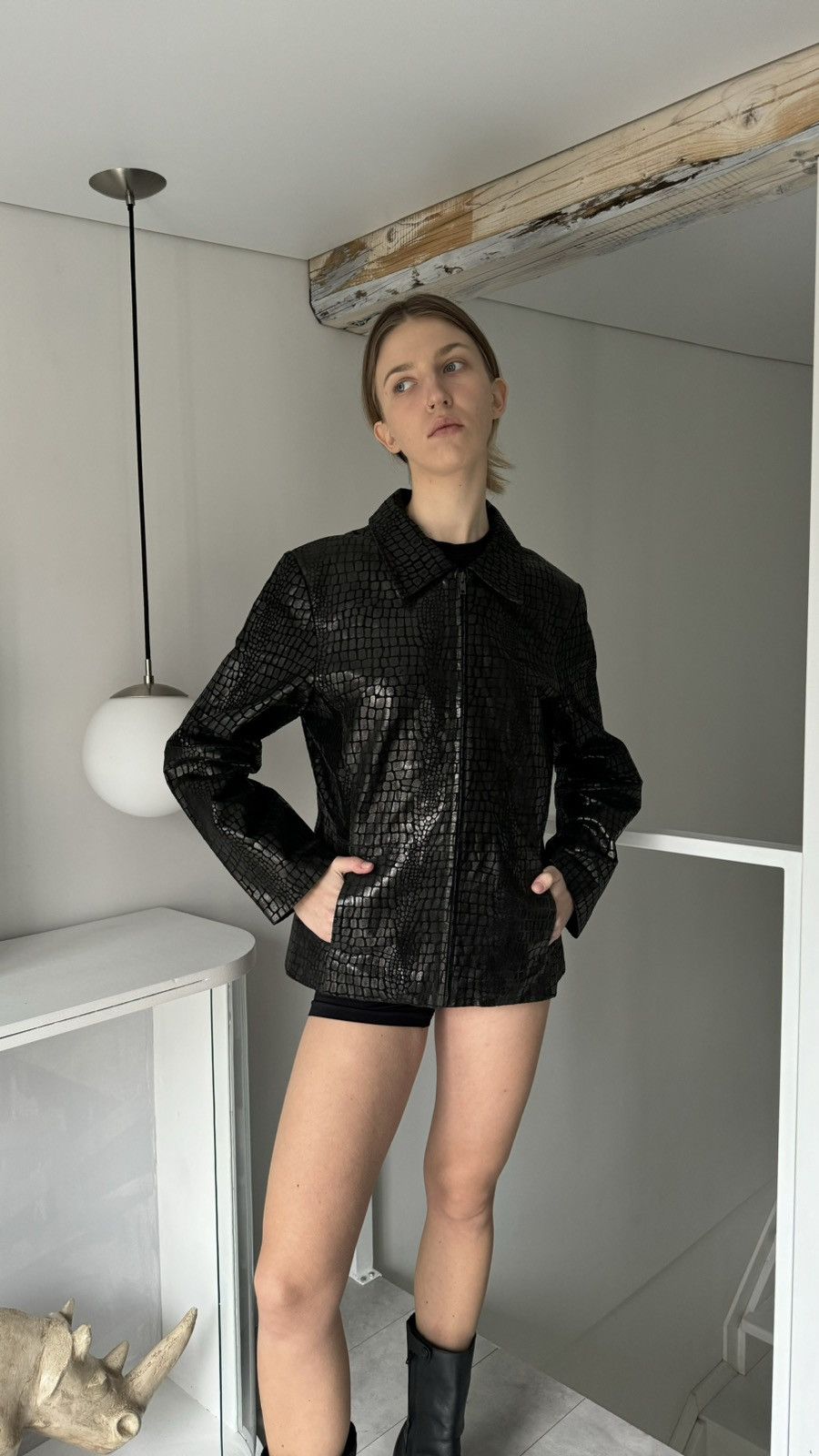 Vintage Vintage Japanese leather jacket like snake print Size S / US 4 / IT 40 - 2 Thumbnail