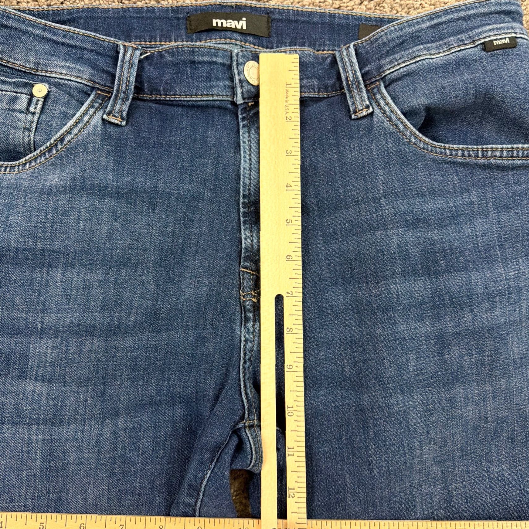 Vintage Mavi Jeans Mens 36 Straight Leg Low Rise Regular Dark Wash Denim Stretch Zach Jeans Mens Regular 36 Dark Blue Cotton Blend Logo 29 Inseam 34 Waist Size US 36 / EU 52 - 4 Thumbnail