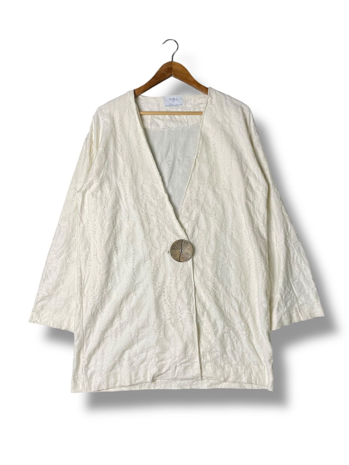 Vintage × Zara Zara Frayed Oversized Button Coat (56) Size US S / EU 44-46 / 1 - 1 Thumbnail