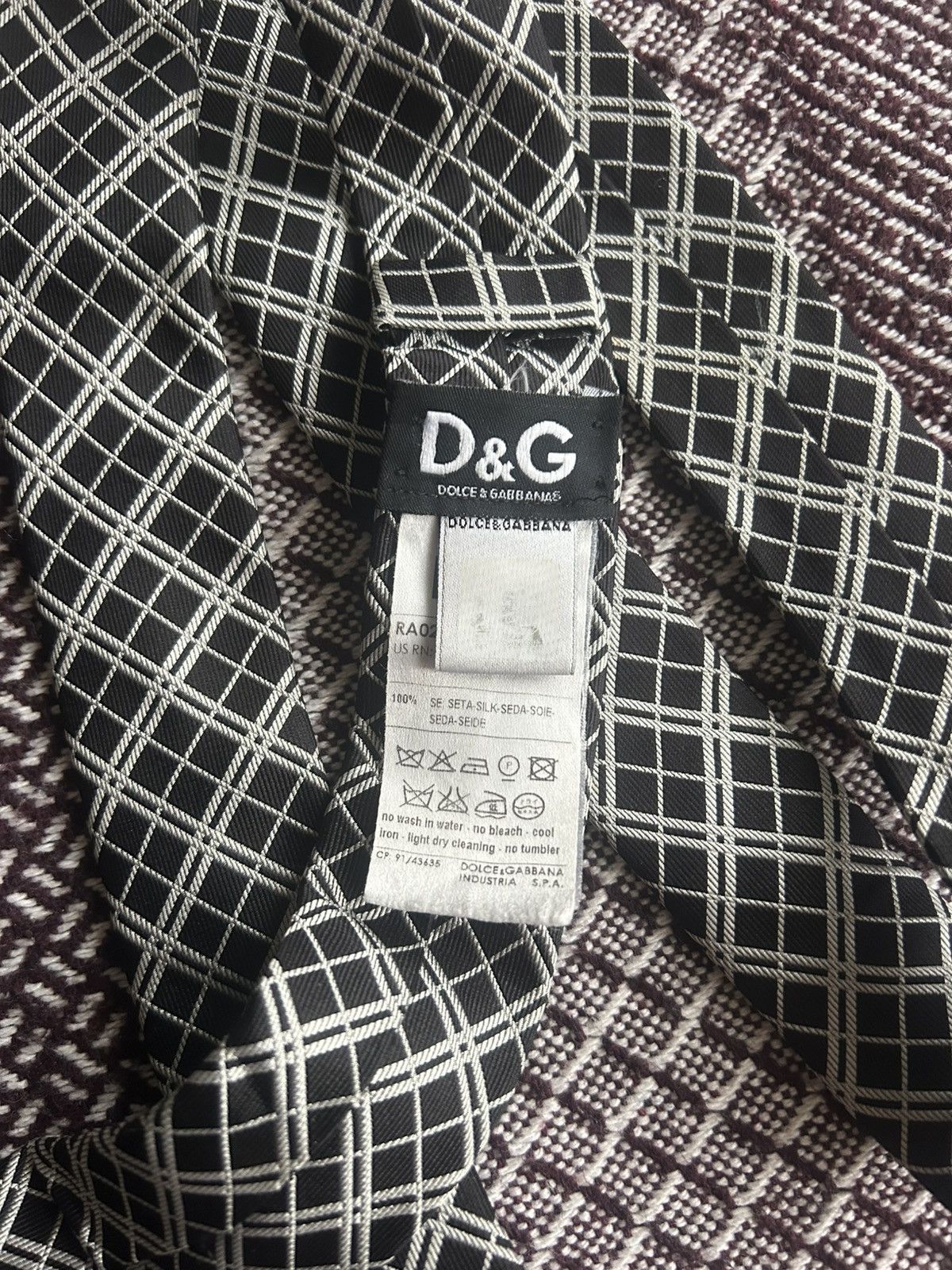 Dolce & Gabbana Dolce & Gabbana Black Silk Tie Geometric Luxury Italy Rare Size ONE SIZE - 2 Thumbnail