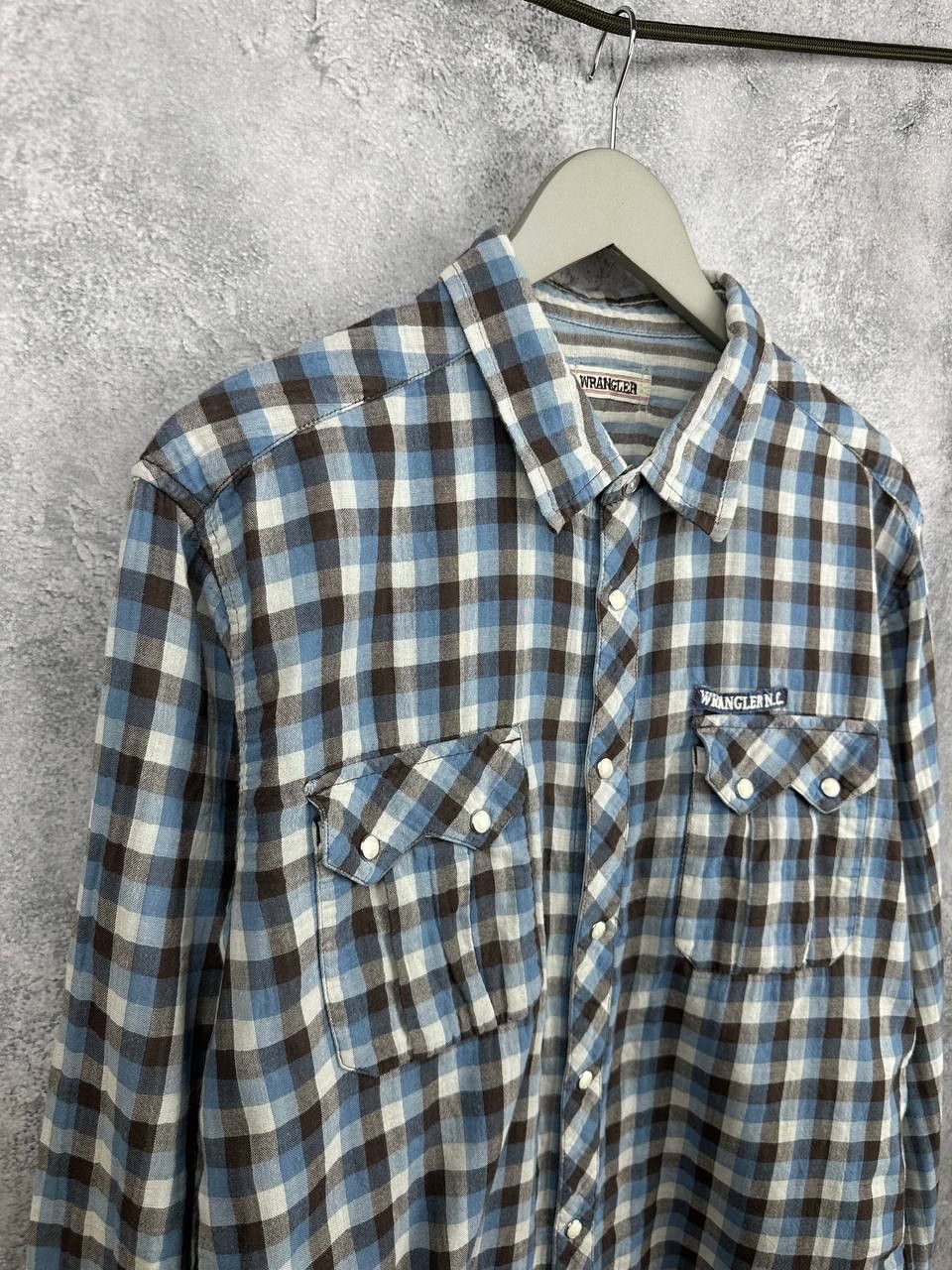 Wrangler Vintage Wrangler N.C.Plaid Flannel Shirt Pearl Western Style Size US L / EU 52-54 / 3 - 3 Thumbnail