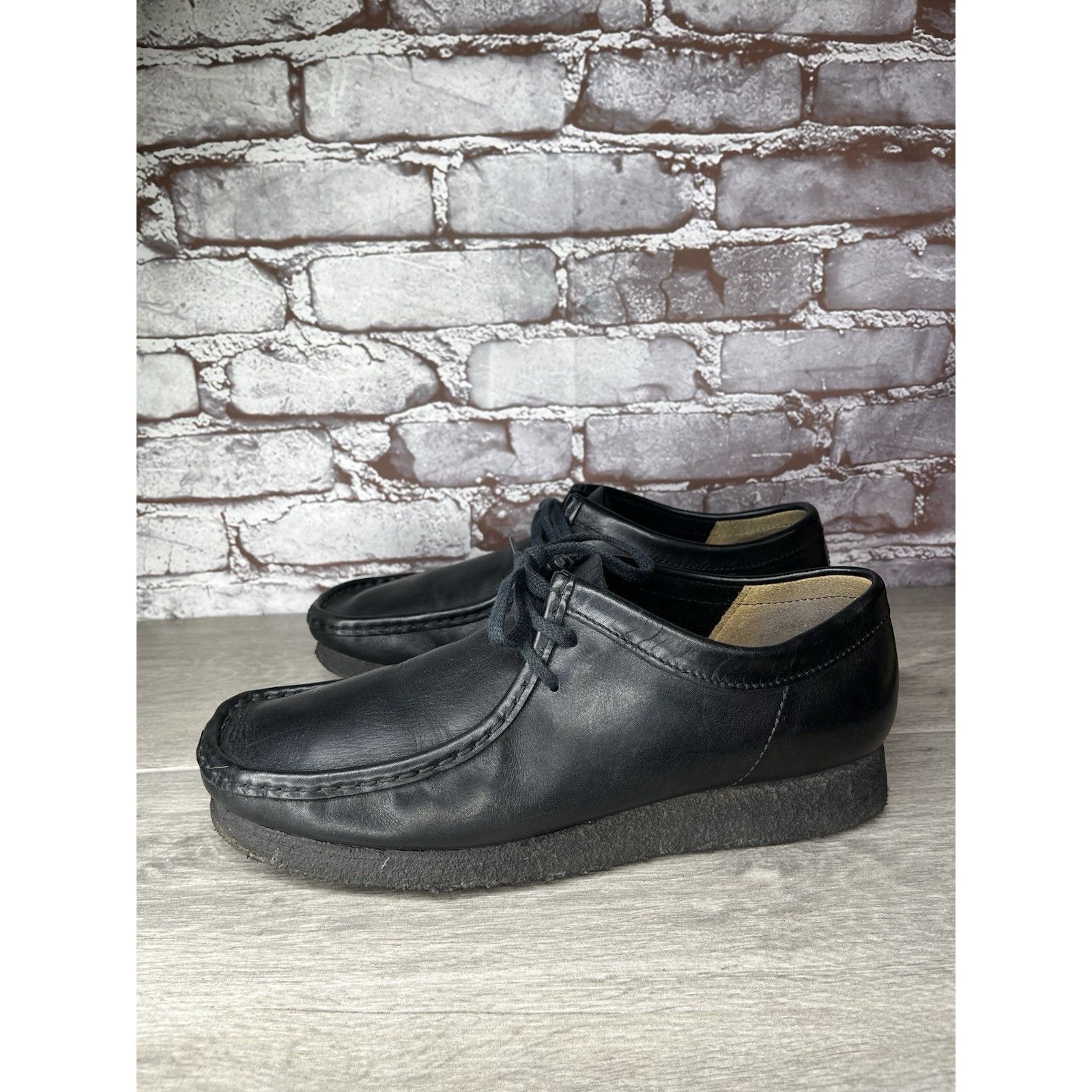 Clarks Clarks Wallabees Black Leather Moccasins Chukka Boots Shoes Size US 11 / EU 44 - 2 Thumbnail