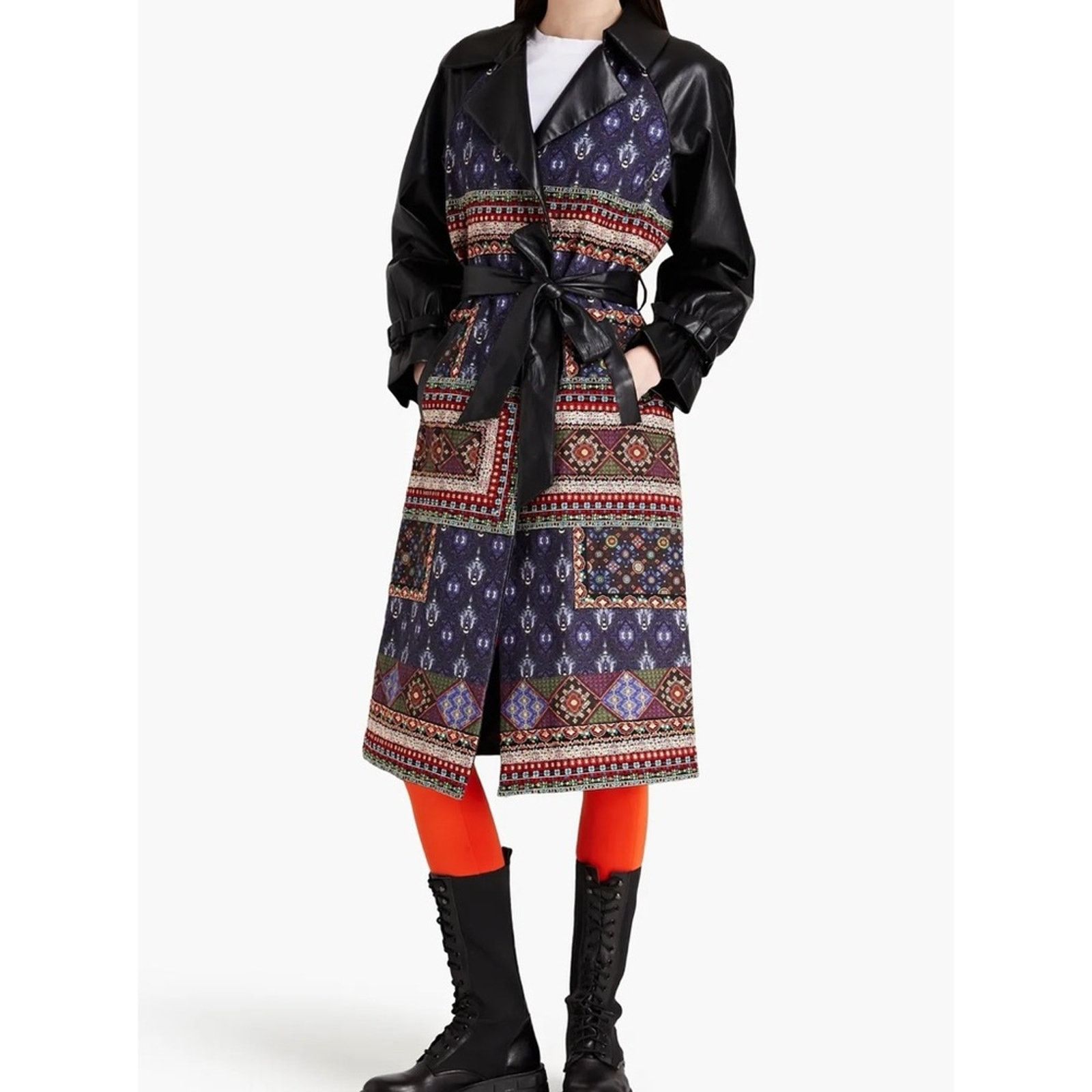 Alice + Olivia ALICE + OLIVIA printed cotton-canvas and faux leather coat Size M / US 6-8 / IT 42-44 - 1 Thumbnail