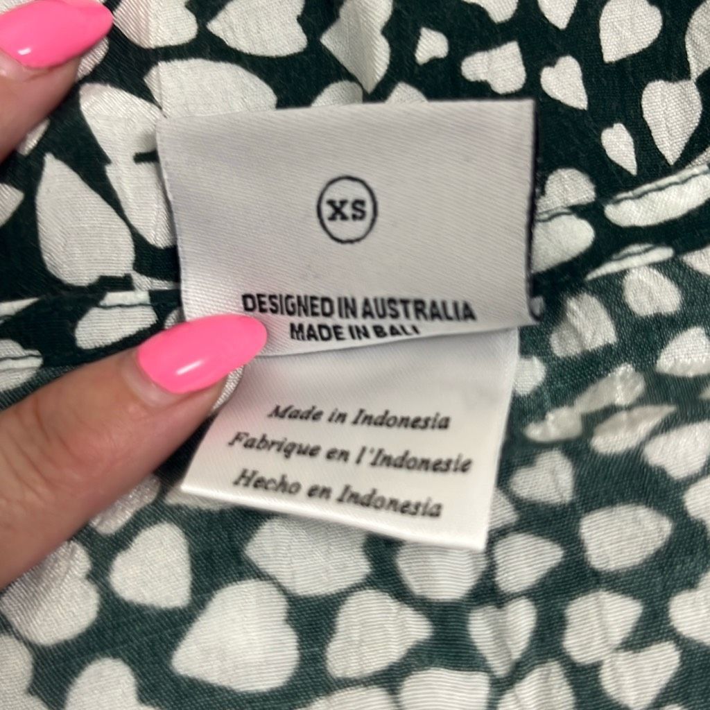 Anthropologie Anthropologie Rue Stiic XS Green White Laguna Heart Print Bu Size XS / US 0-2 / IT 36-38 - 9 Thumbnail