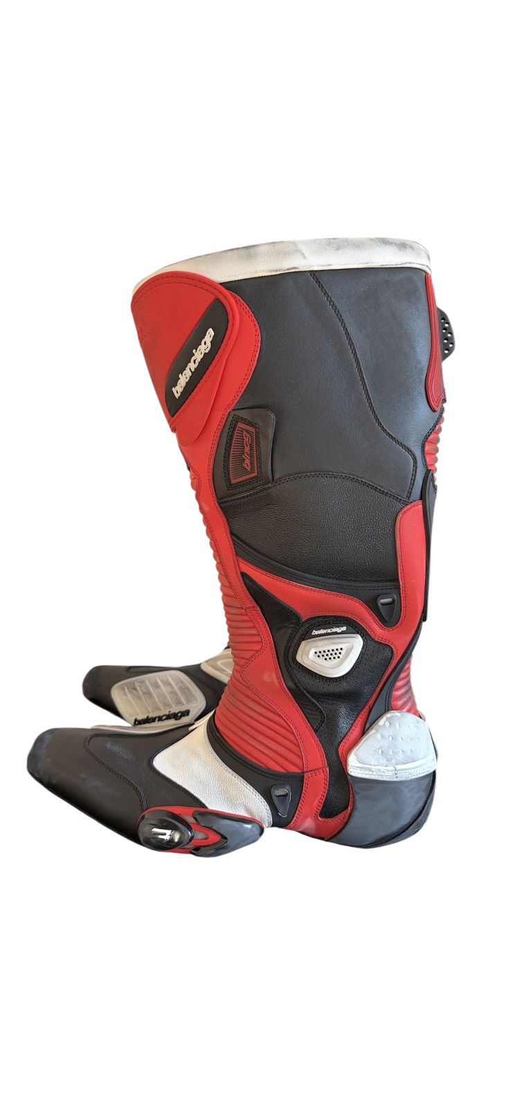 Balenciaga New Black Red White Winter 23 Biker Boots (46) Size US 13 / EU 46 - 6 Thumbnail
