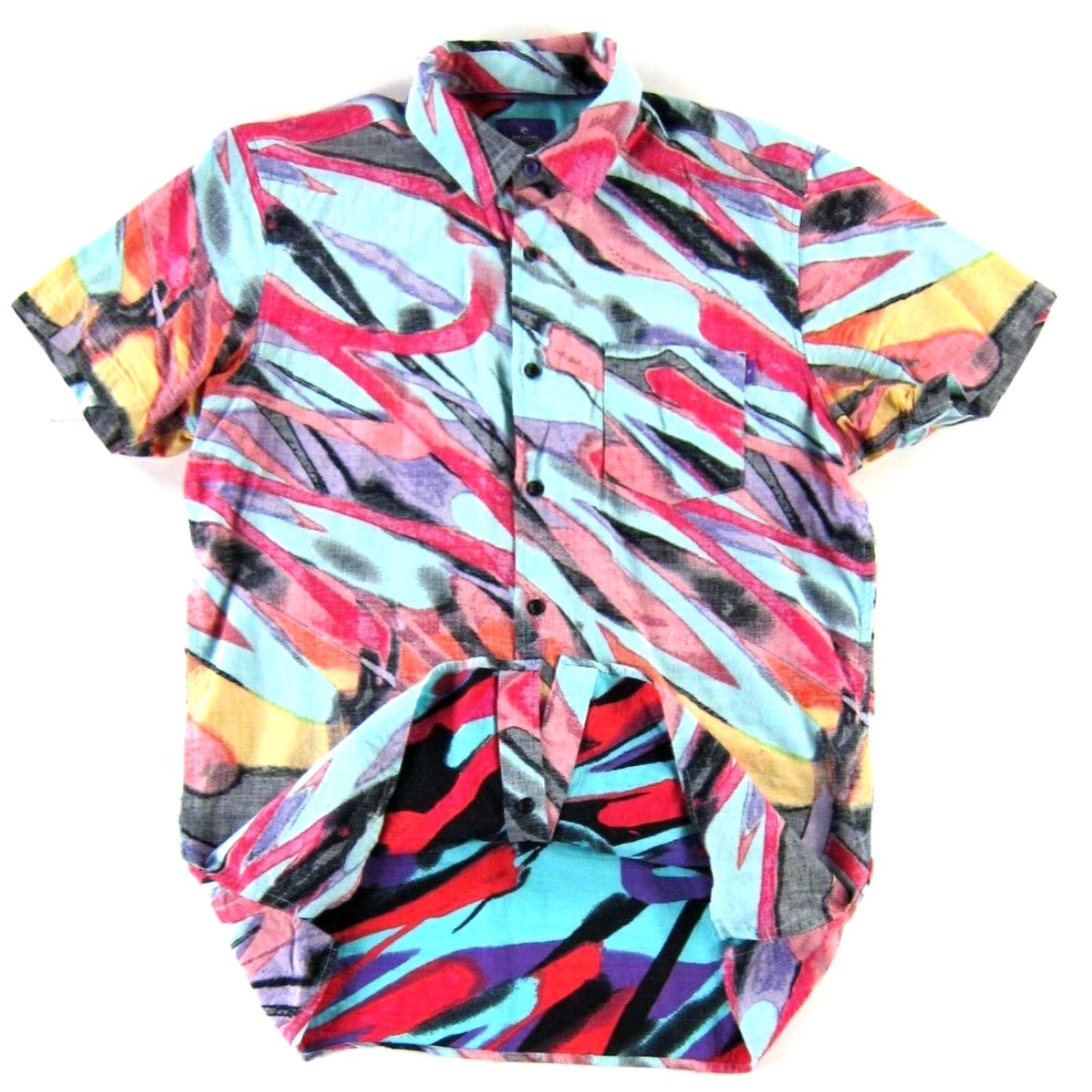 Rip Curl Rip Curl Button-Up Shirt S Geometric Retro Short Sleeve Men Pink Size US S / EU 44-46 / 1 - 4 Thumbnail