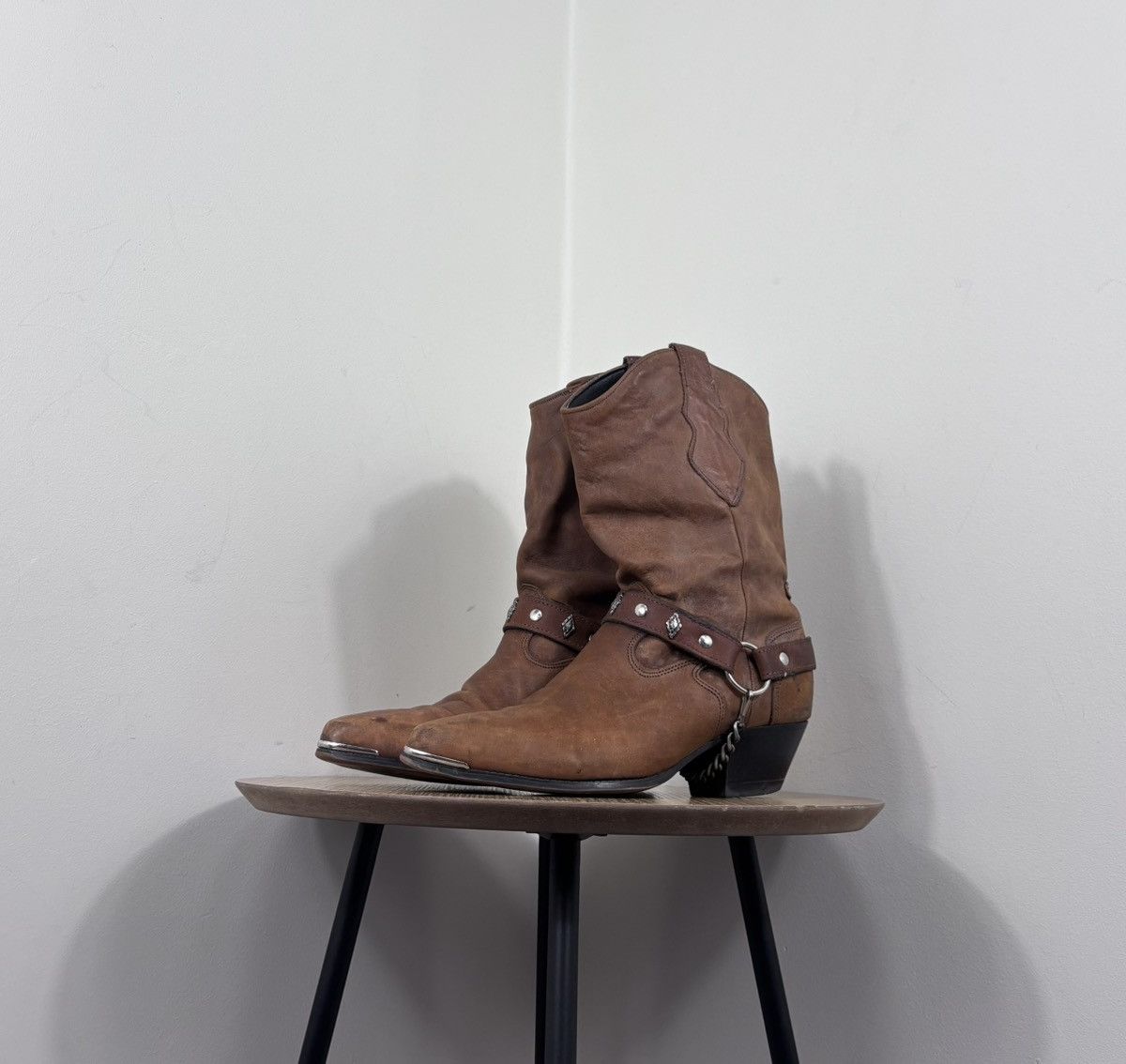 Cowboy Equipment Code West Vintage Women’s Brown Leather Western Cowboy Boots Size US 8.5 / IT 38.5 - 9 Thumbnail