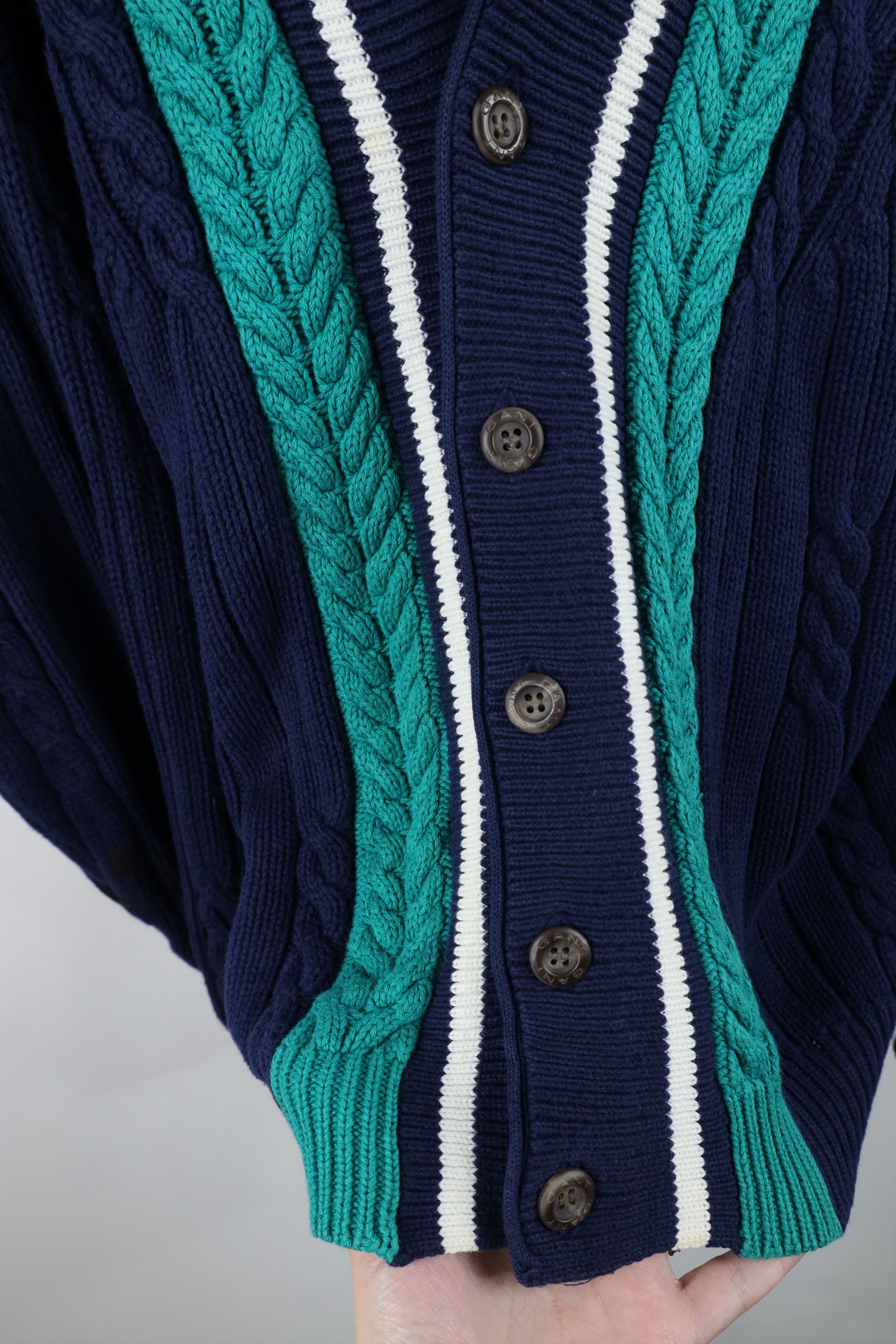 Vintage Vintage 90s Dapper Chunky Cable Knit Cardigan Sweater Size US M / EU 48-50 / 2 - 6 Thumbnail