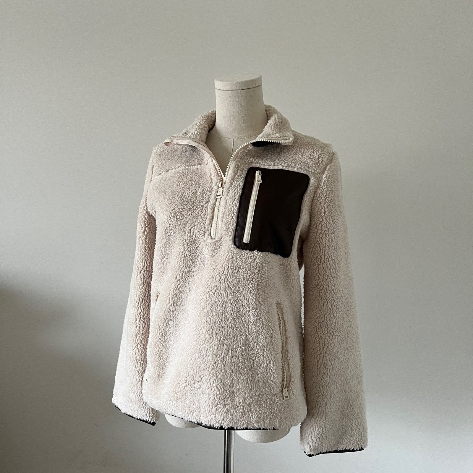 Ralph Lauren Ralph Lauren Cream Sherpa Fleece Pullover Jacket Size S Size S / US 4 / IT 40 - 3 Thumbnail