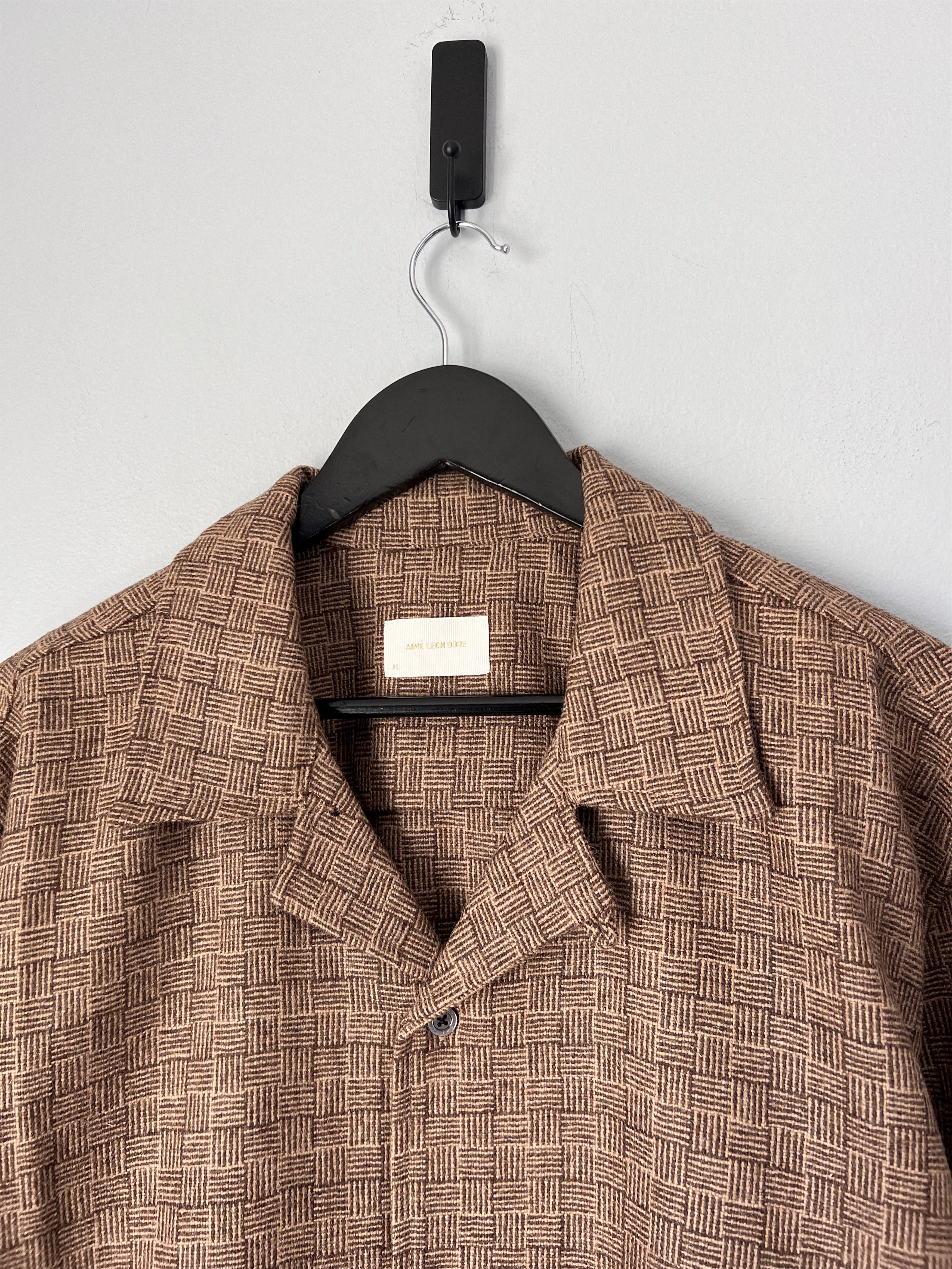 Aime Leon Dore Aime Leon Dore Jacquard Camp Collar Shirt in Brown Size US XL / EU 56 / 4 - 2 Thumbnail