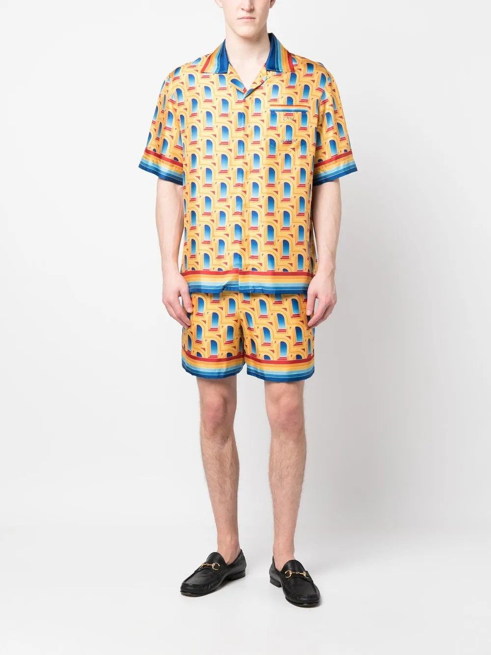Casablanca o1mle0326 Drawstring Silk Shorts in Multicolor Size US 28 / EU 44 - 2 Thumbnail