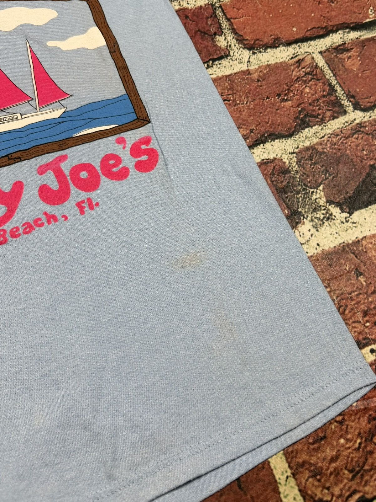 Jerzees Vintage 90s Sail Conchy Joes Jensen Beach Single Stitch Tee Size US S / EU 44-46 / 1 - 7 Thumbnail