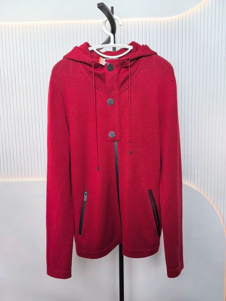 Hermes Hermes Red Wool Knit Cardigan M - dmc Size US M / EU 48-50 / 2 - 1 Thumbnail