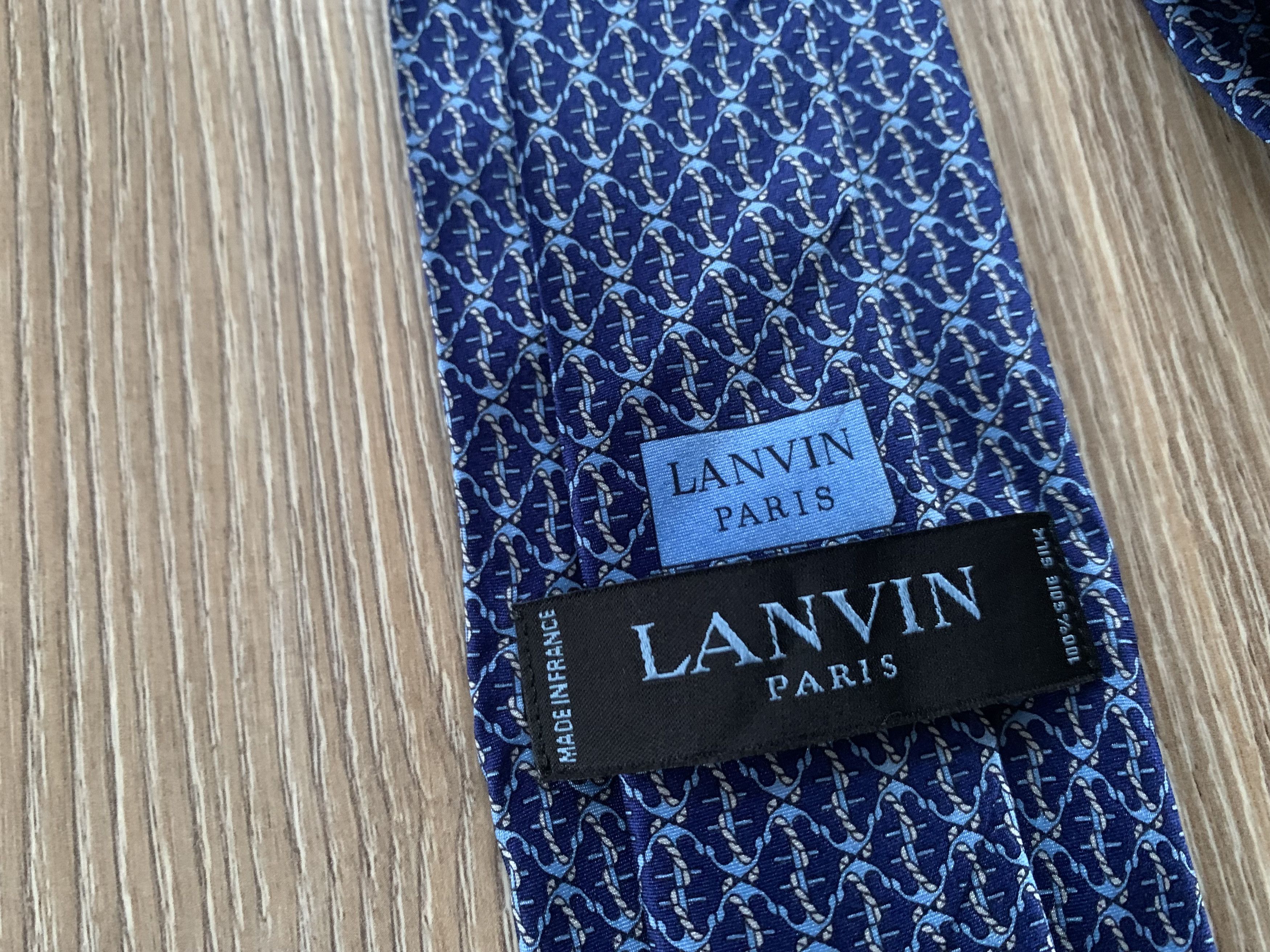 Lanvin Lanvin Paris Vintage Blue Patterned Silk Tie Size ONE SIZE - 6 Thumbnail
