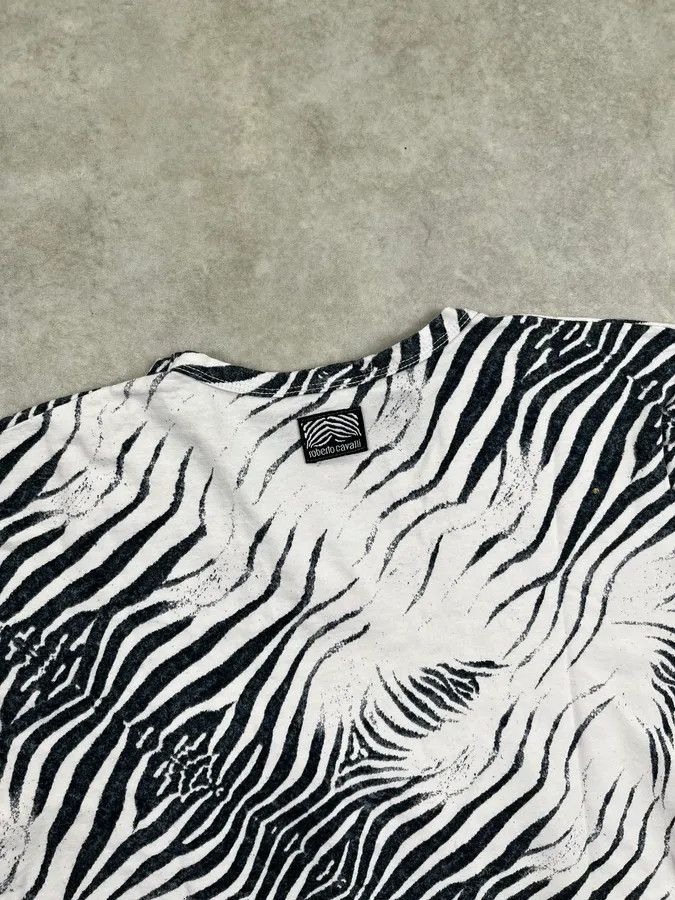 Roberto Cavalli 2000s Roberto Cavalli Black & White Zebra T-Shirt Size US S / EU 44-46 / 1 - 6 Thumbnail