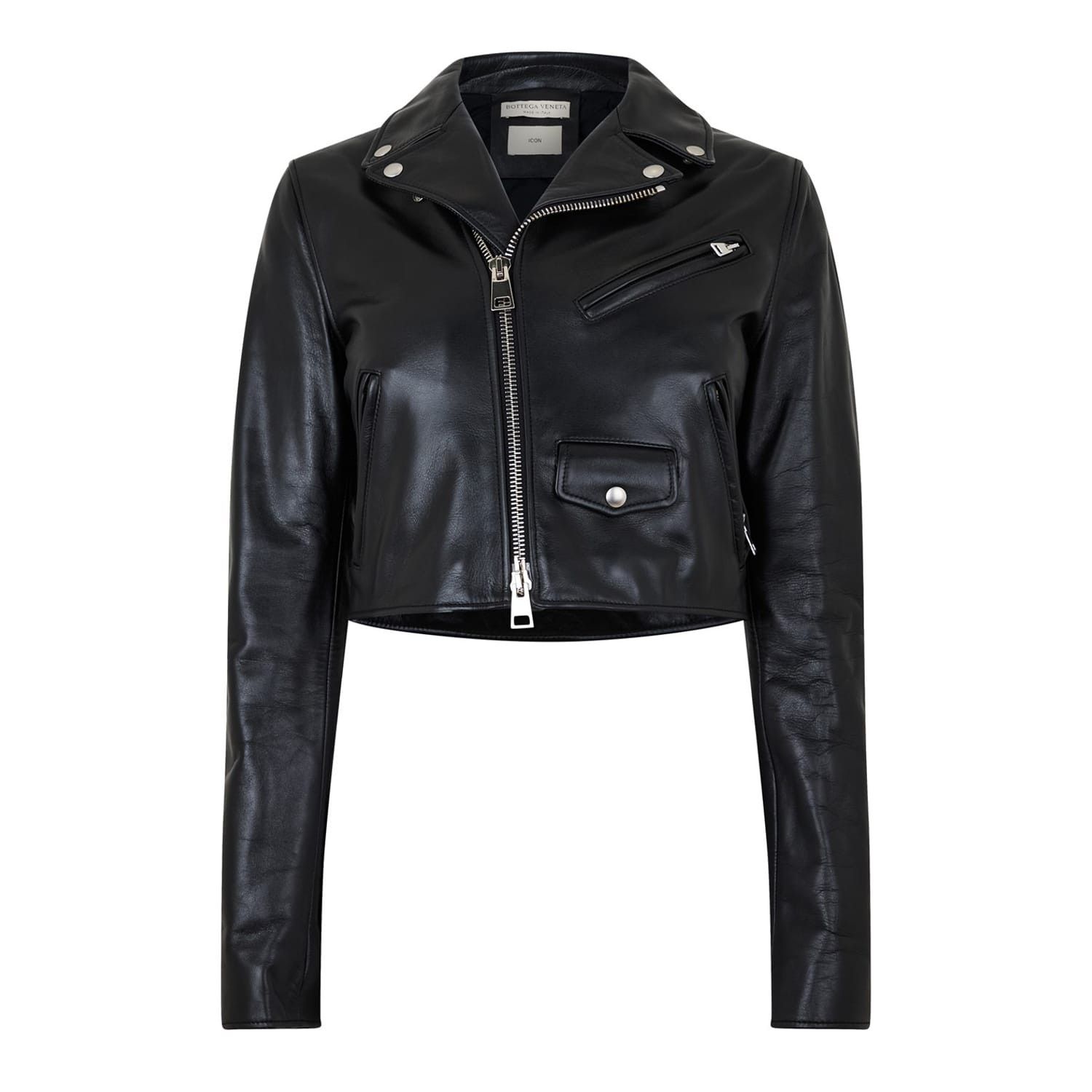 Bottega Veneta Bottega Veneta Biker Regular Fit Jacket in Black Size XS / US 0-2 / IT 36-38 - 1 Thumbnail