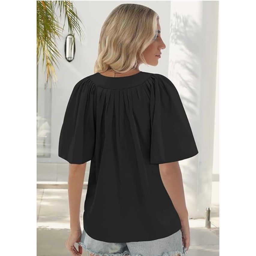 The Unbranded Brand SIZE 2XL Oversized Flutter Sleeve V Neck 100% Polyester Size US XXL / EU 58 / 5 - 2 Thumbnail