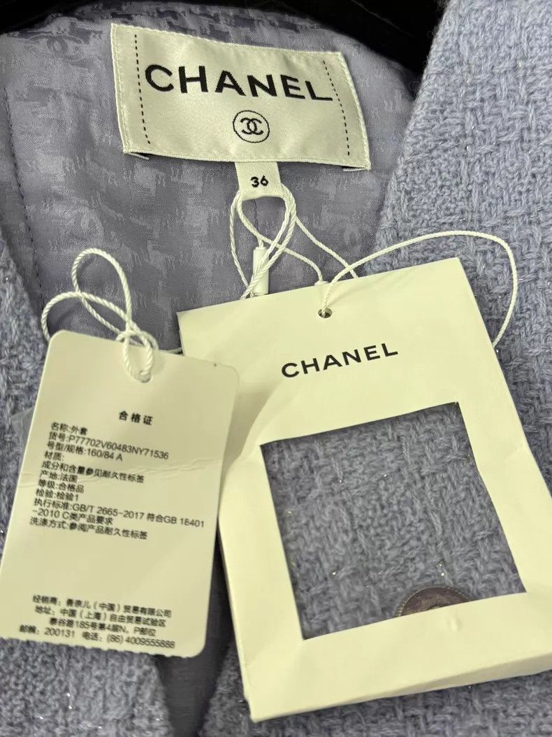 Chanel Chanel Manchester series purple V-neck tweed jacket Size XS / US 0-2 / IT 36-38 - 4 Thumbnail