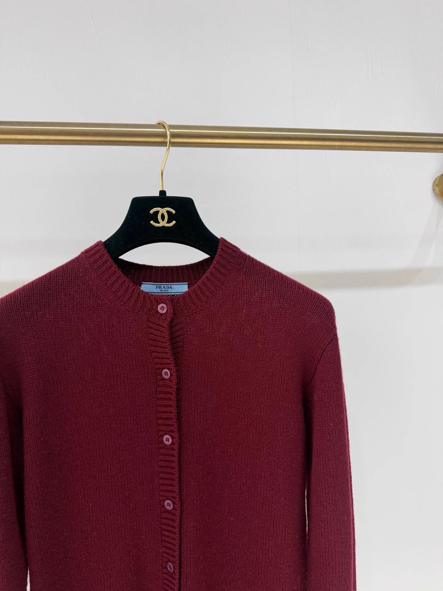 Prada Prada 26SS Burgundy 100% Cashmere Cardigan 36 New Size XS / US 0-2 / IT 36-38 - 2 Thumbnail
