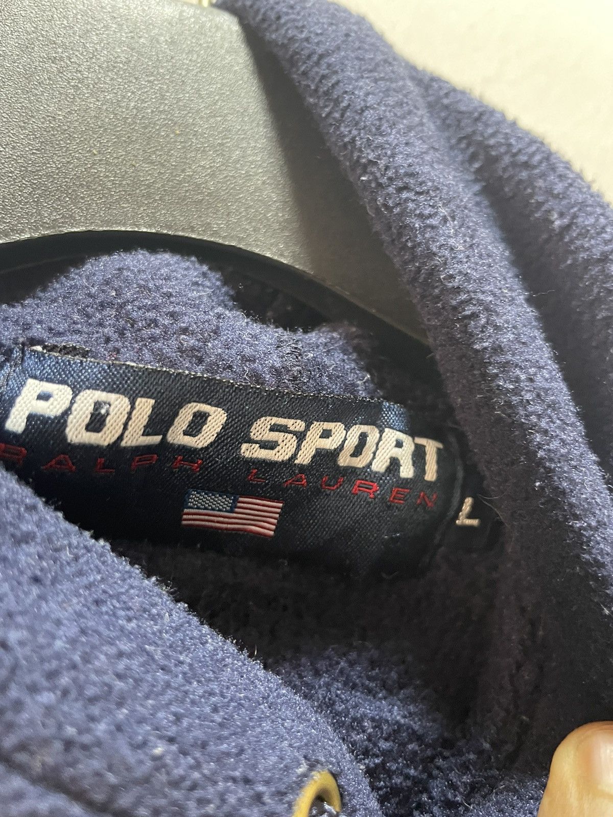 Polo Ralph Lauren Vintage POLO RALPH LAUREN Hoodie Fleece USA Spellout Size US L / EU 52-54 / 3 - 3 Thumbnail