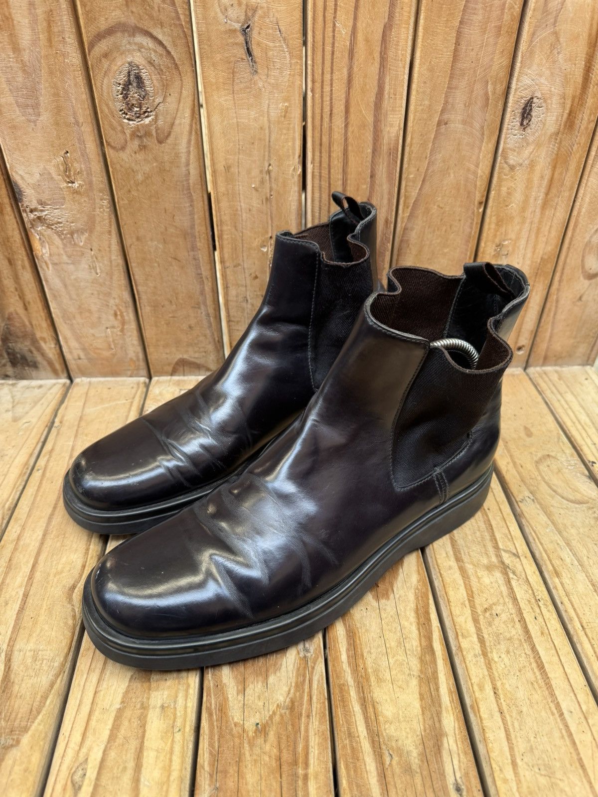 Prada Prada Men’s shinny patent black leather boots Sz USA 9 UK 8 Size US 9 / EU 42 - 17 Thumbnail