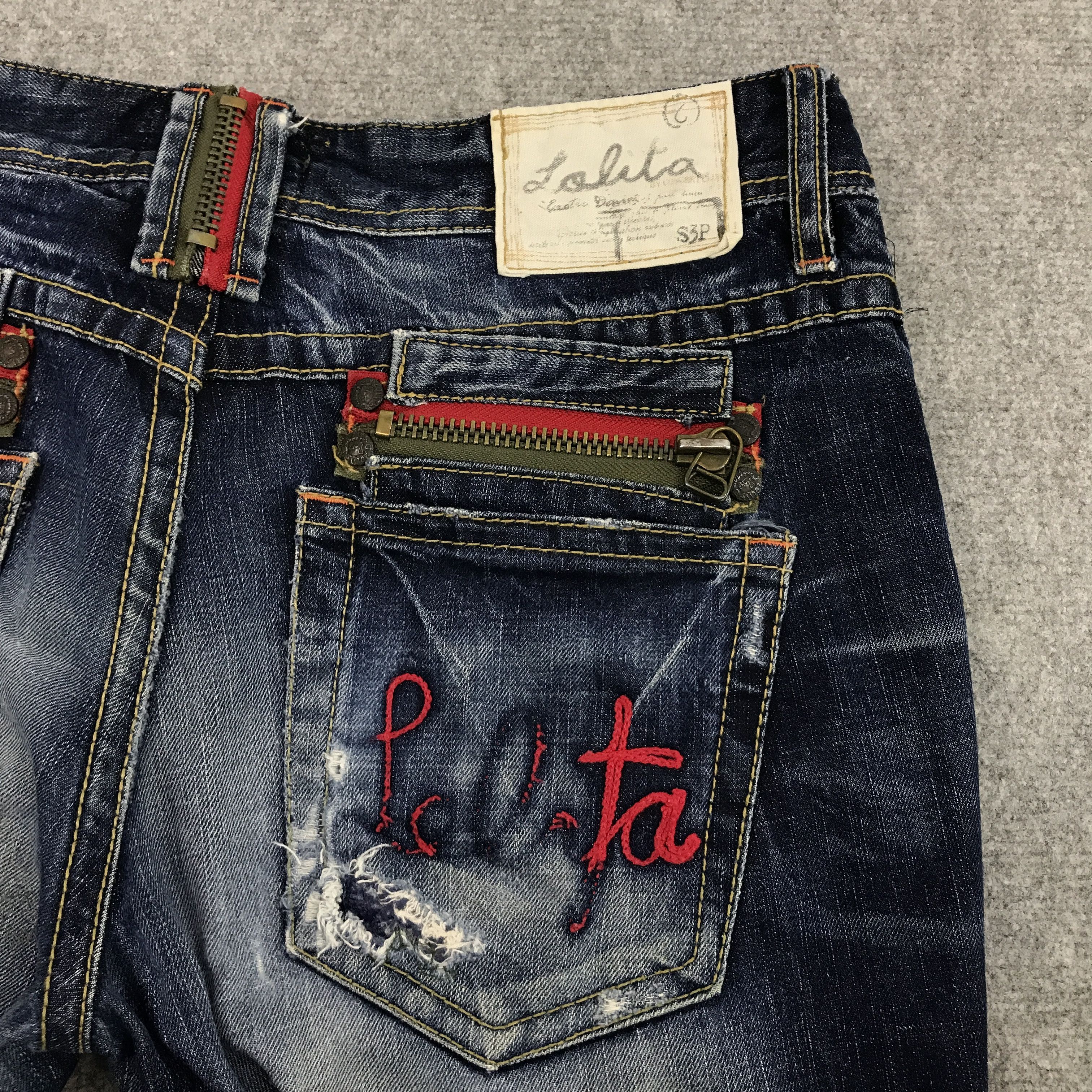 Japanese Brand JAPAN STYLE LOLITA DISTRESSED DENIM JEAN Size US 34 / EU 50 - 8 Thumbnail