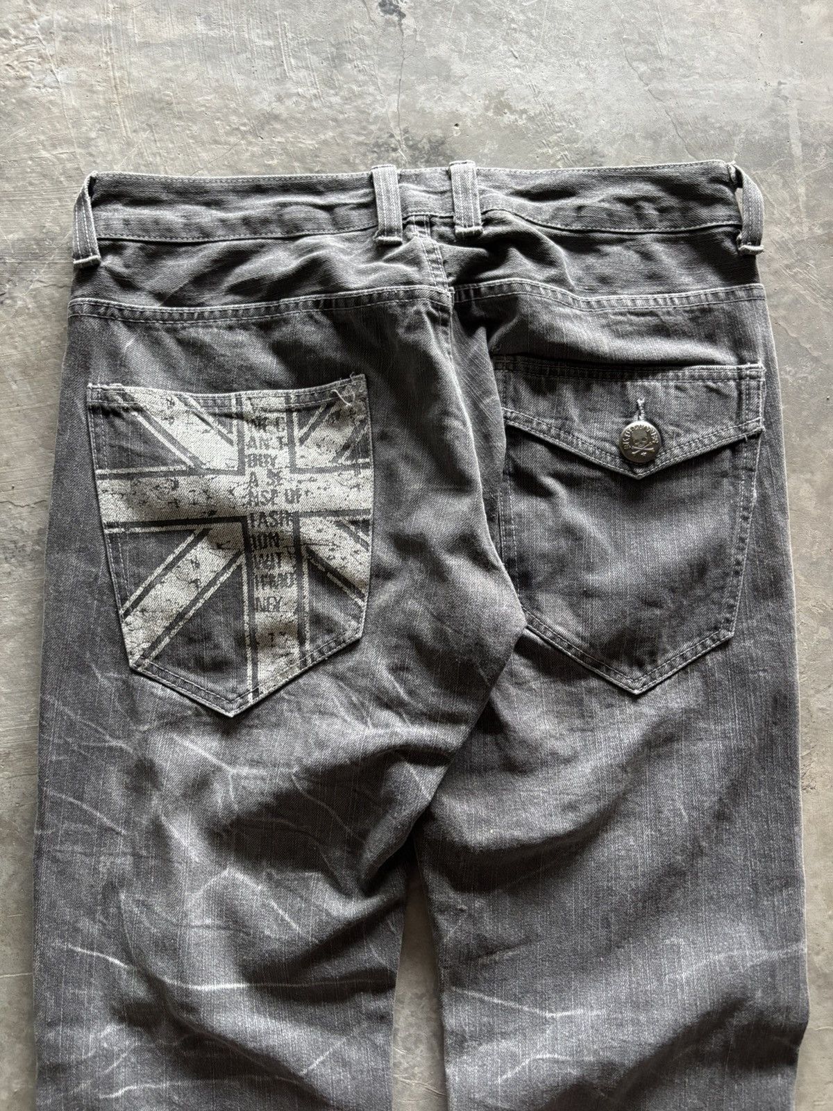 If Six Was Nine JACK SERIKA poem union jack japanese punk whiskered wash Size US 30 / EU 46 - 15 Thumbnail