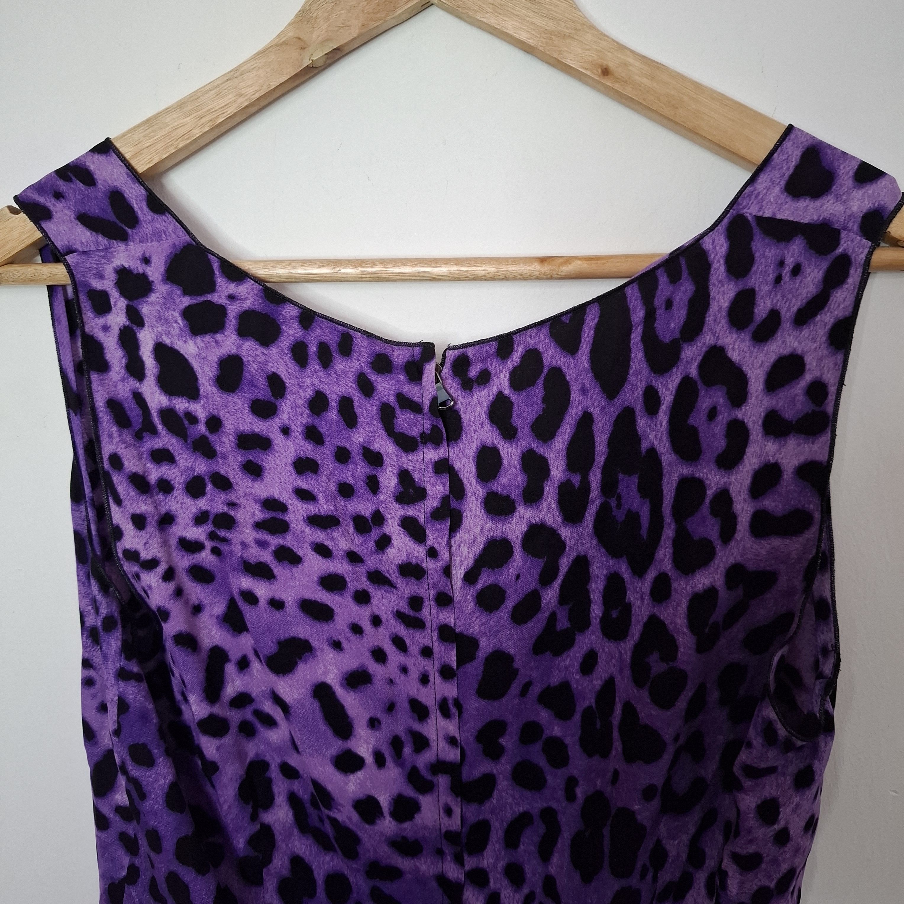 Dolce & Gabbana DOLCE & GABBANA Purple Leopard Print Silk Sleeveless Top Size M / US 6-8 / IT 42-44 - 5 Thumbnail
