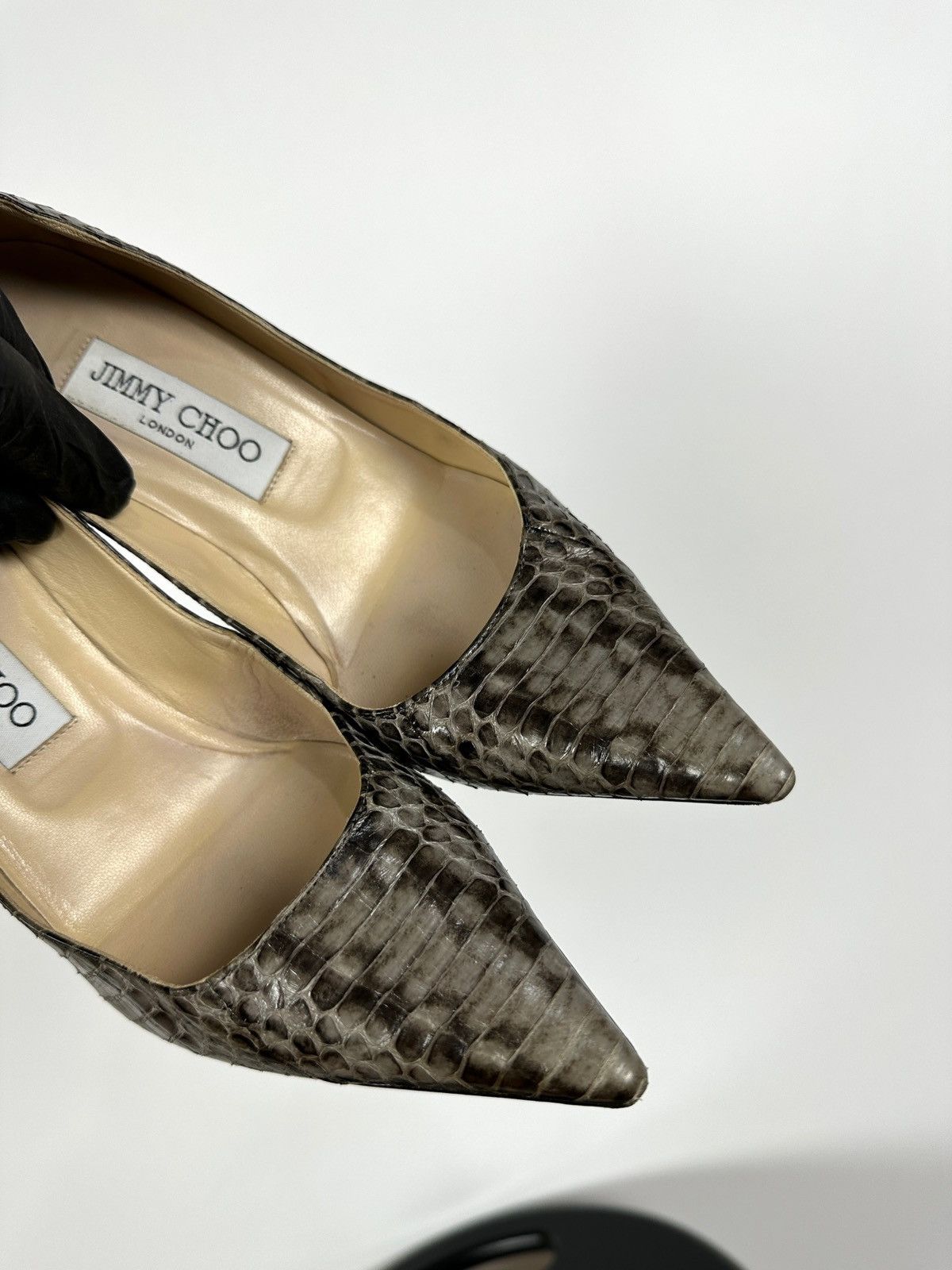 Jimmy Choo Jimmy Choo Pumps Croc Embossed Heels Pointed Toe Size 36 1/2 Size US 6.5 / IT 36.5 - 22 Thumbnail
