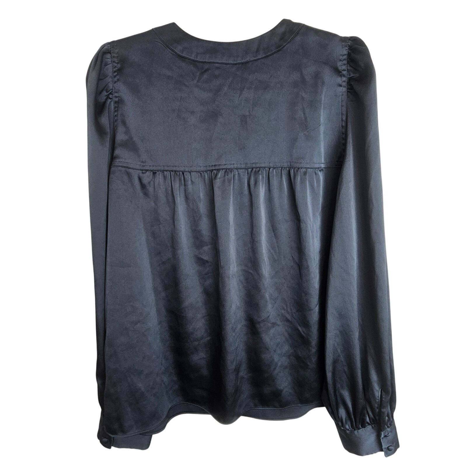 White House Black Market White House Black Market Satin Puff Sleeve Blouse L Career Size L / US 10 / IT 46 - 8 Thumbnail