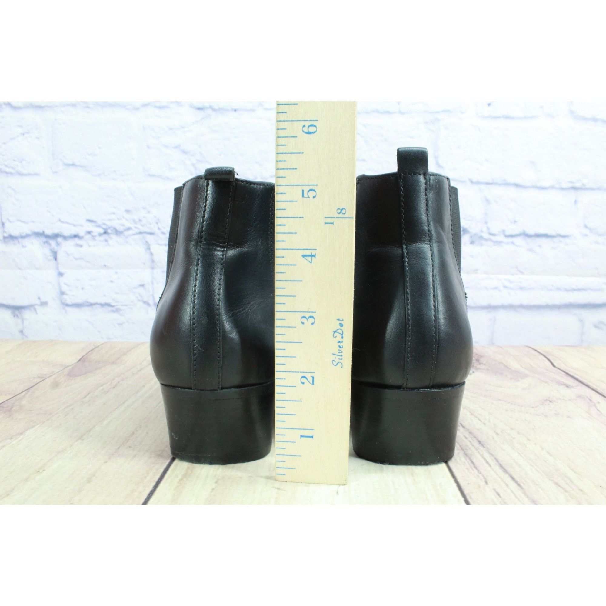 Aquatalia Aquatalia Black Leather Pointed-Toe Low Block Heel Ankle Boo Size US 8 / IT 38 - 6 Thumbnail