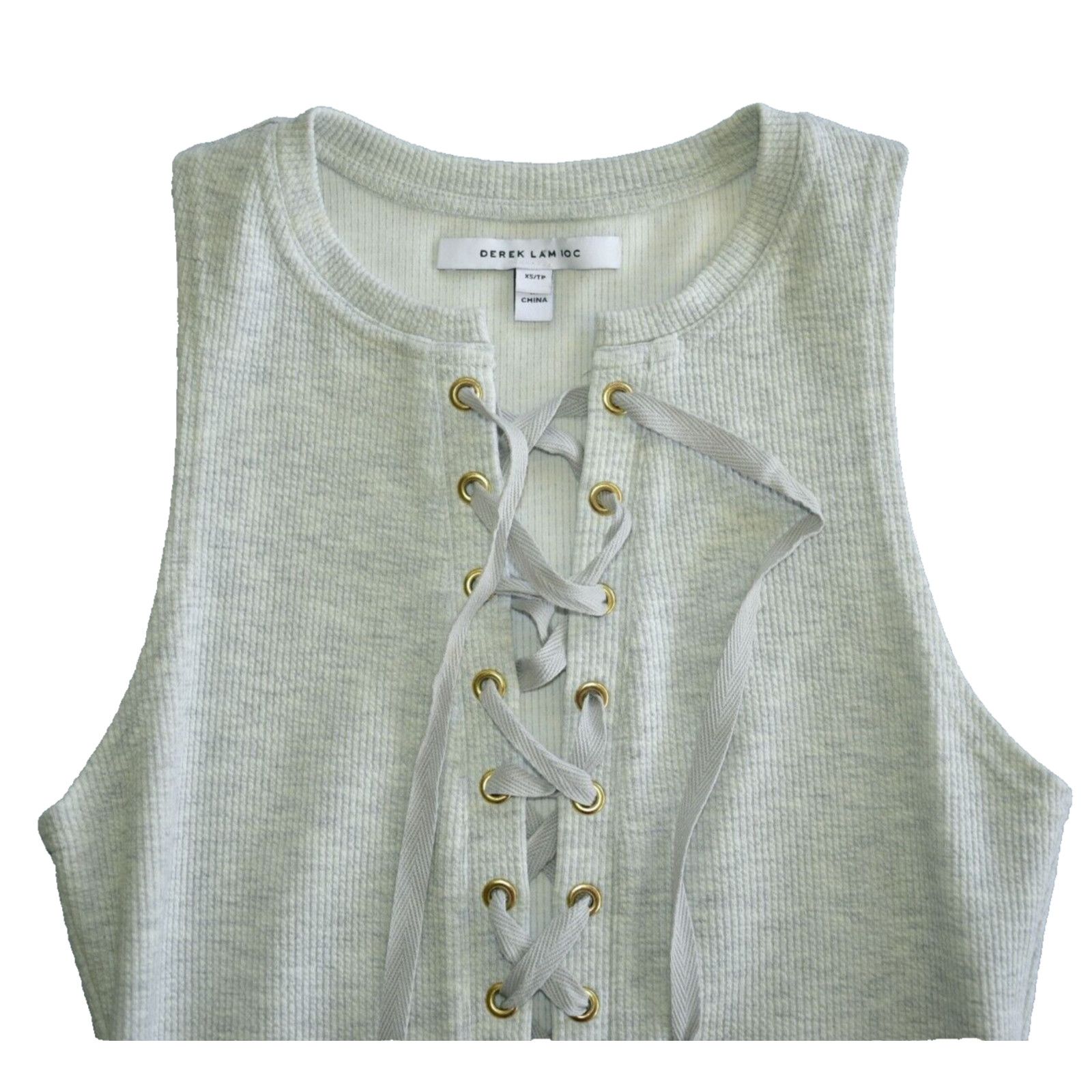 Derek Lam 10 Crosby \ DEREK LAM 10 CROSBY Ivory Ribbed Bodycon Tank Dress Sz XS Size XS / US 0-2 / IT 36-38 - 3 Thumbnail