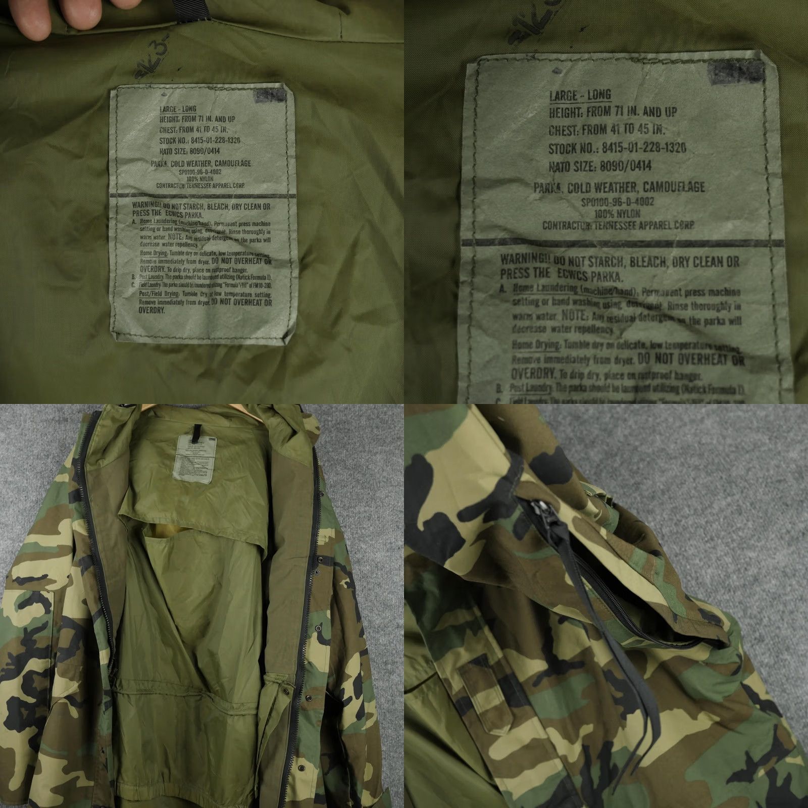 Vintage VINTAGE Tennessee Apparel Corp Jacket Mens LT Camouflage Parka Winter Military ECWCS Cold Weather Size US L / EU 52-54 / 3 - 8 Thumbnail